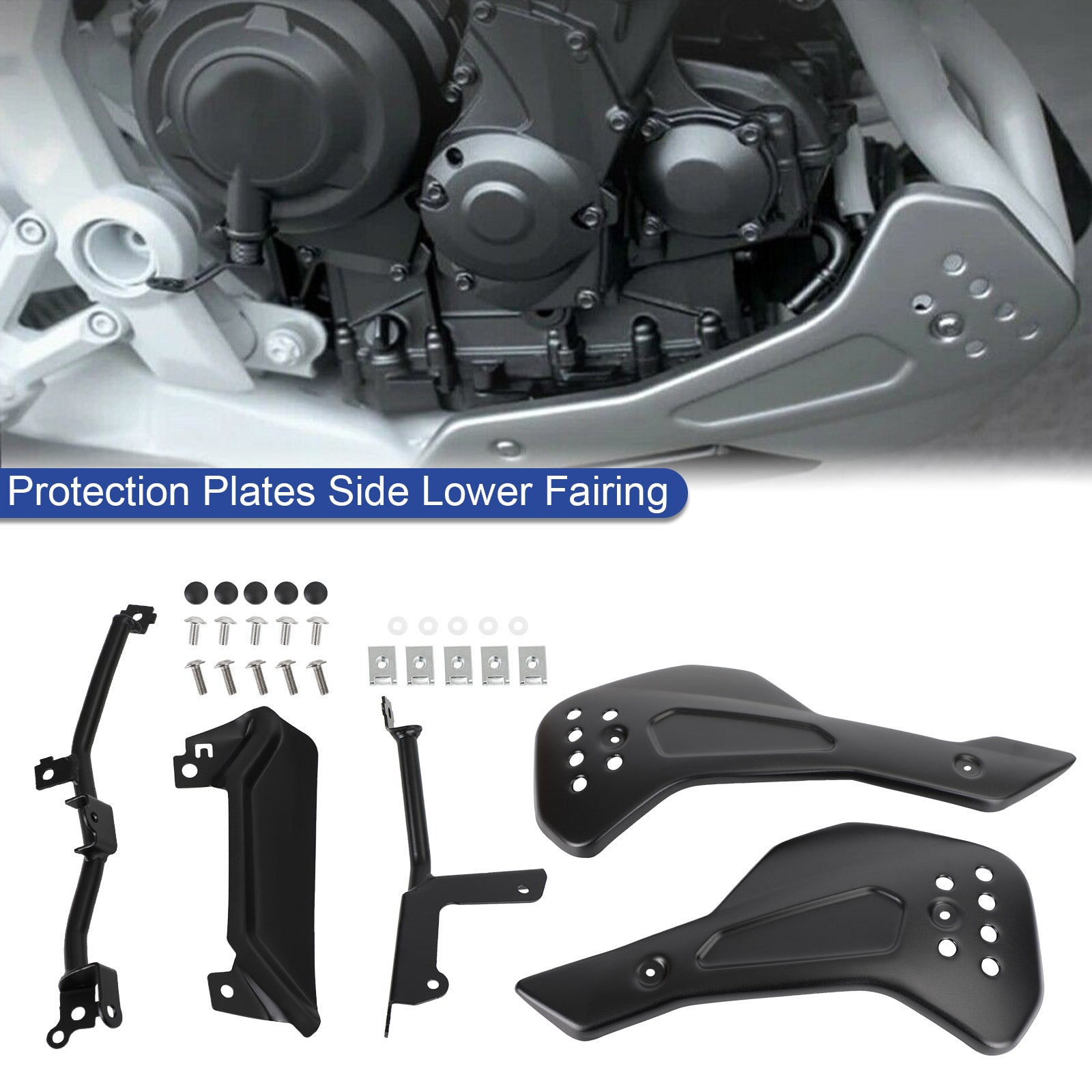 Lower Engine Belly Protection Plates Side Fairing For Trident 660 2021 Generic