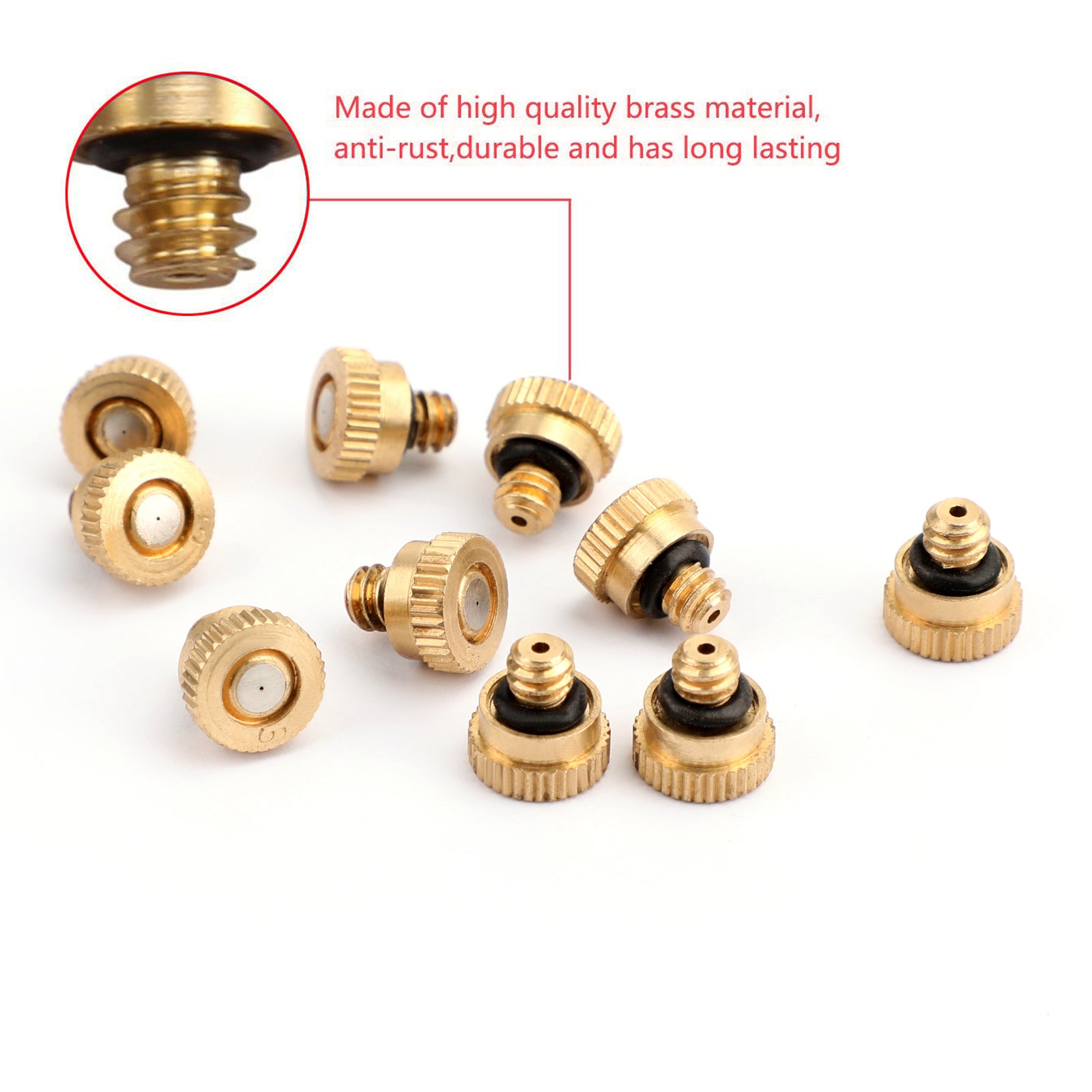 10X/20X/50X Brass Misting Nozzles Water Mister Sprinkle For Cooling System 0.024" 10/24 UNC