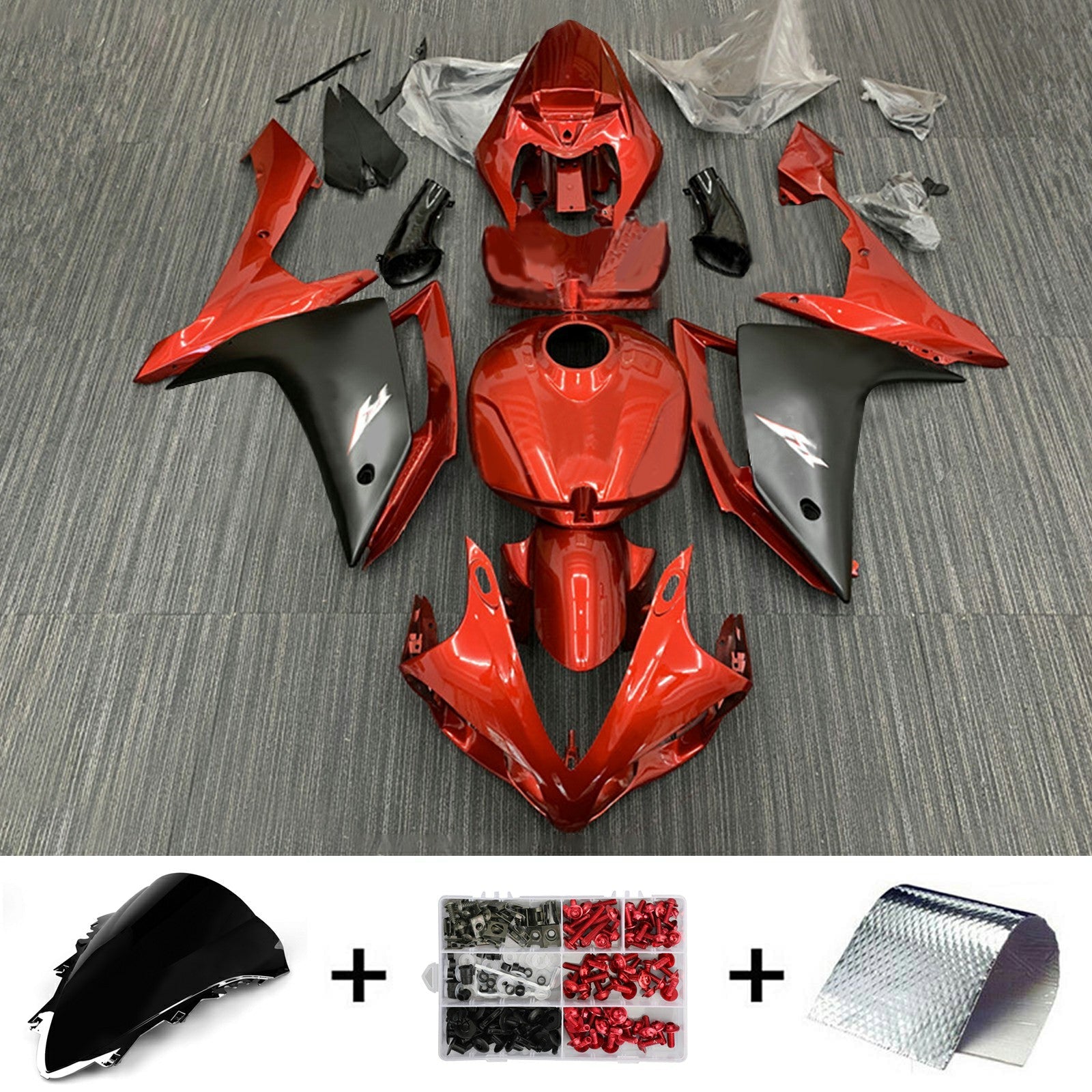 2007-2008 Yamaha YZF 1000 R1 Kit de carenado Carrocería Plástico ABS