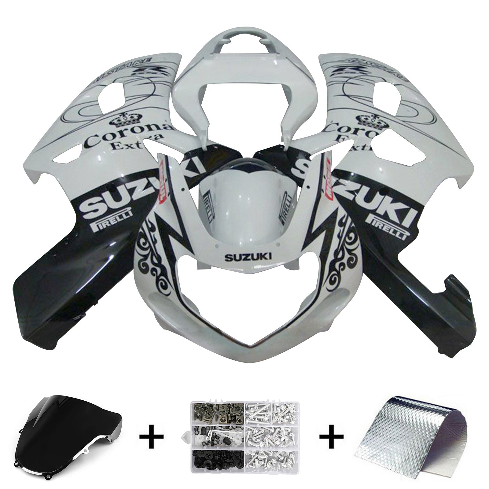 2000-2002 Suzuki GSXR1000 K1 K2 Kit de carénage carrosserie plastique ABS