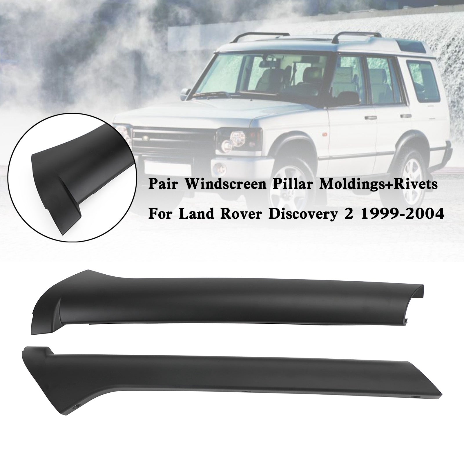 1999-2004 Land Rover Discovery 2 Pair Windscreen Pillar Moldings DCB500060PMA