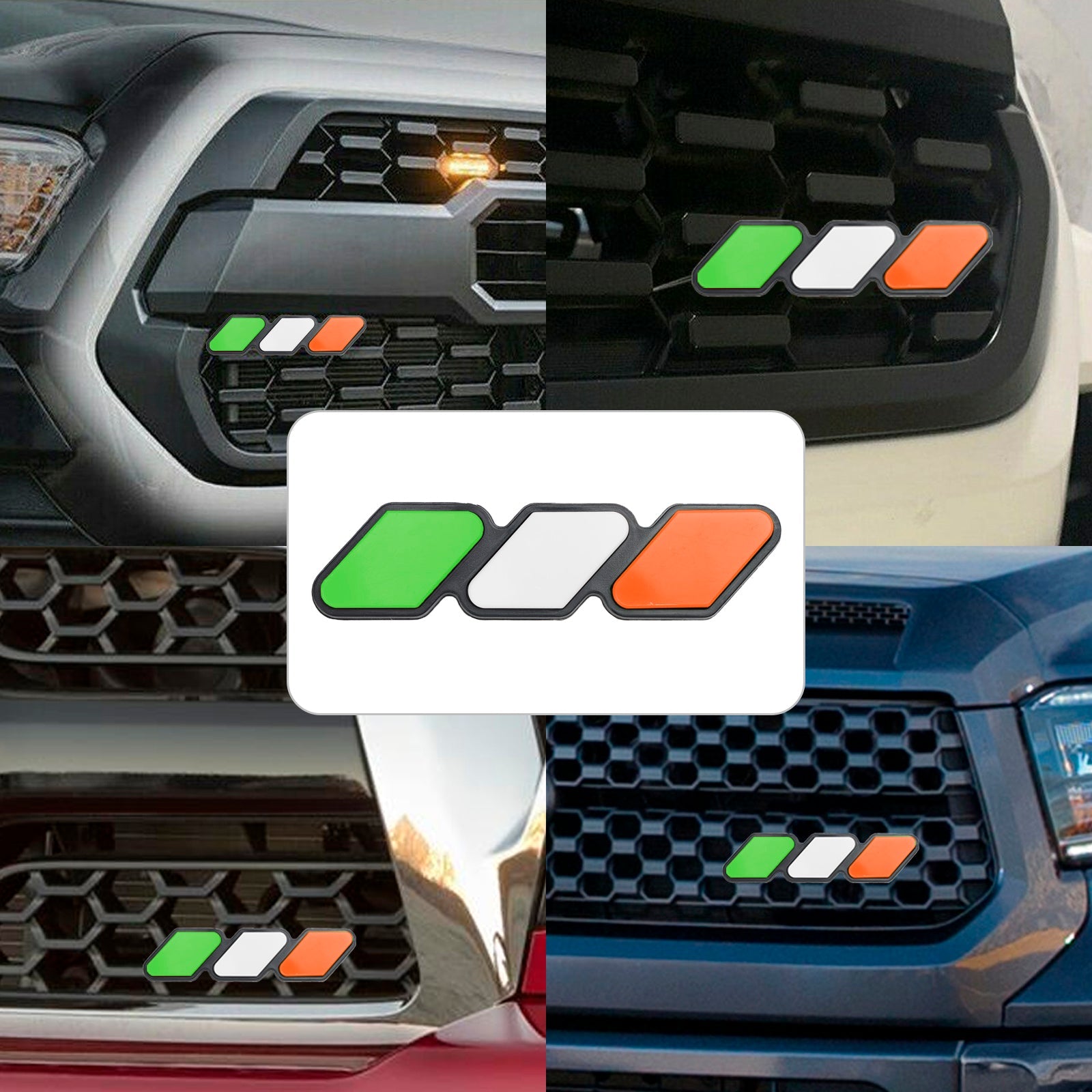 Tri-Color Grille Badge Emblem Car Accessories for Toyota Tacoma TRD Tundra RAV4