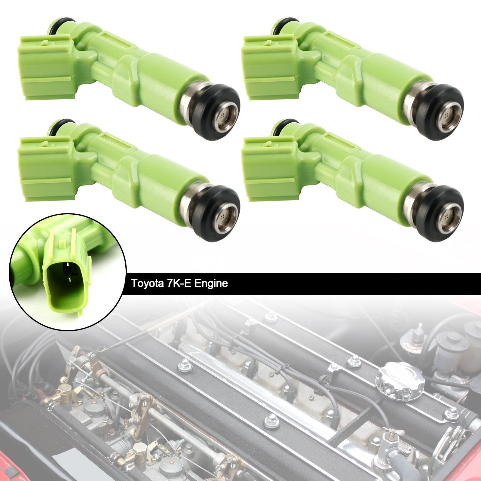 4PCS Fuel Injector 23250-13030 Fit Toyota 7K-E Engine 23209-13030