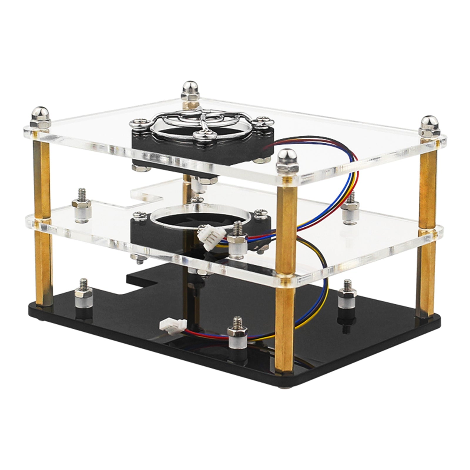 Raspberry Pi 5 Meerlaagse acrylbehuizing Transparante beschermhoes Koelventilator