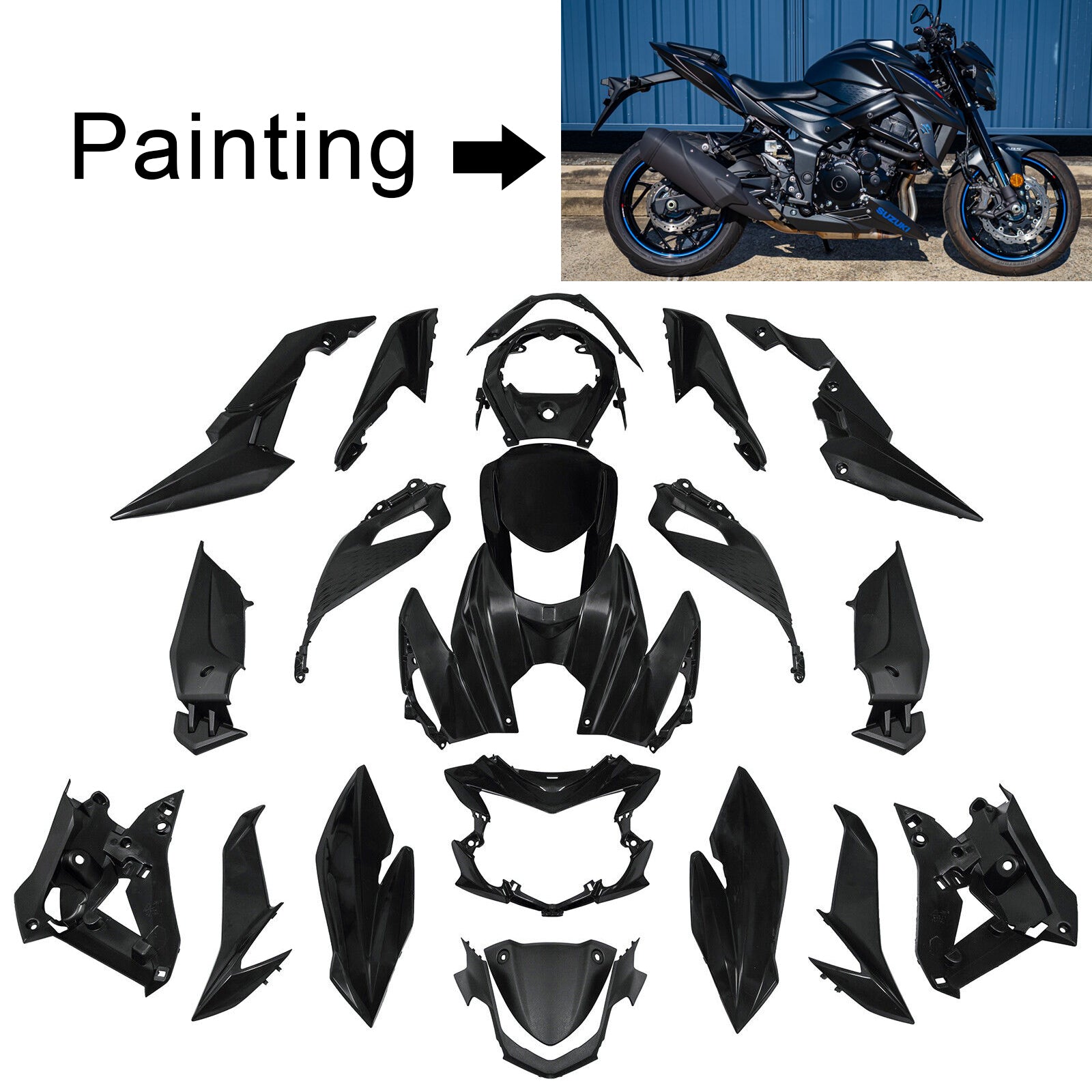 2017-2021 Suzuki GSX-S 750 Amotopart Kit de carénage d'injection carrosserie plastique ABS #105