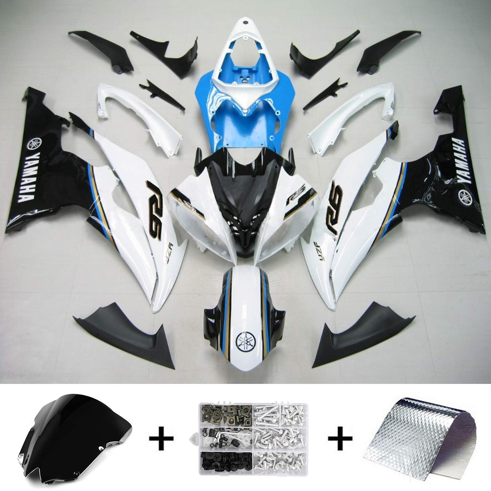 2008-2016 Yamaha YZF 600 R6 Injection Fairing Kit Bodywork Plastic ABS #151