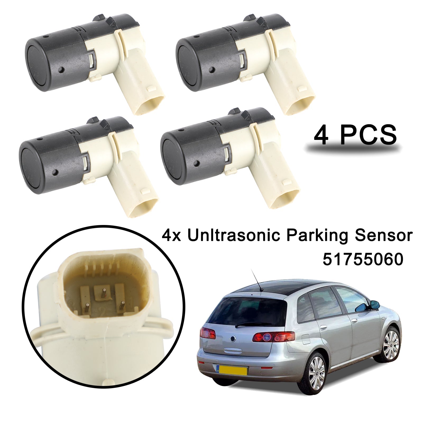 4x PDC Sensor de estacionamiento ultrasónico para Alfa Romeo 147 156 159 166 Brera Spider genérico