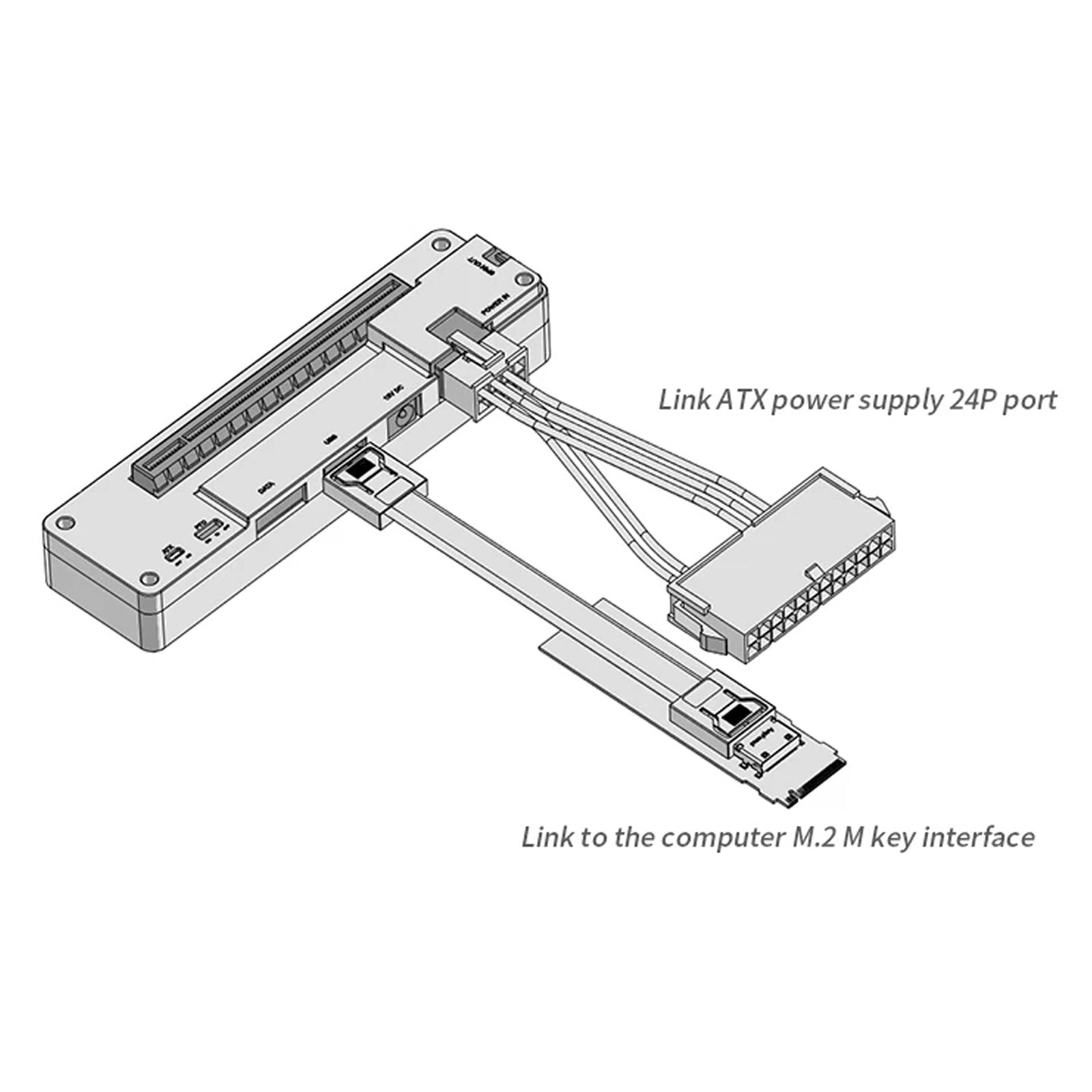 PCI-E X4 M.2 naar OCULINK-adapterkaart Externe videokaart Laptopdockingstation