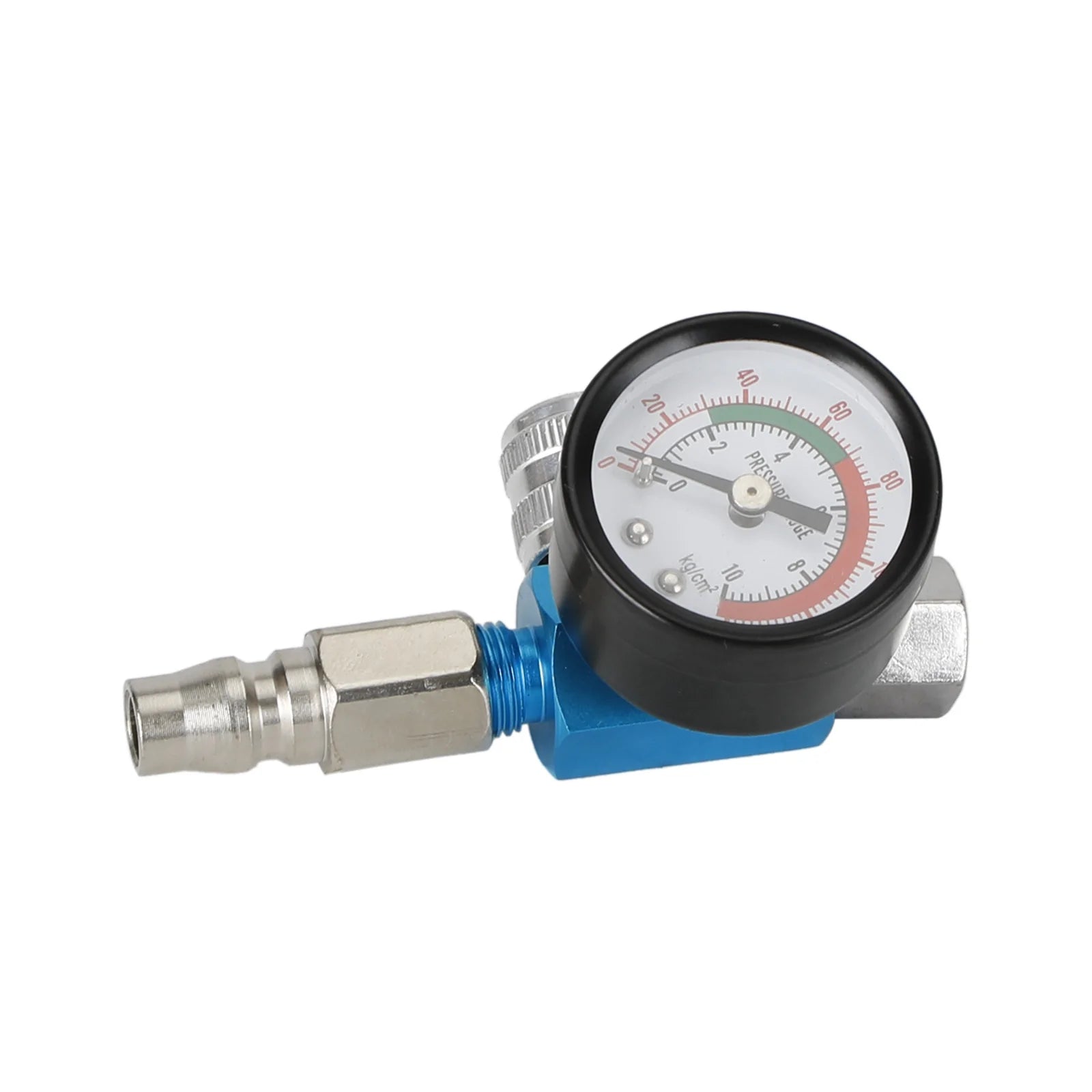 Blue Mini Air Regulator Valve Tool 1/4" Pressure Switch Gauge For Paint Gun