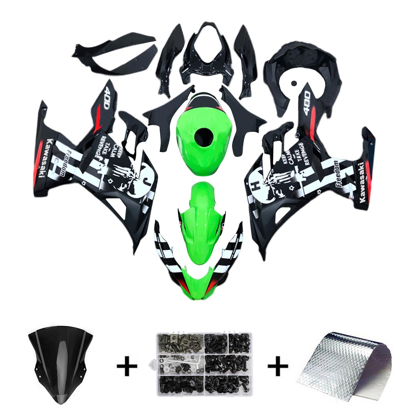 Kit de carenado Kawasaki EX400/Ninja400 2018-2024