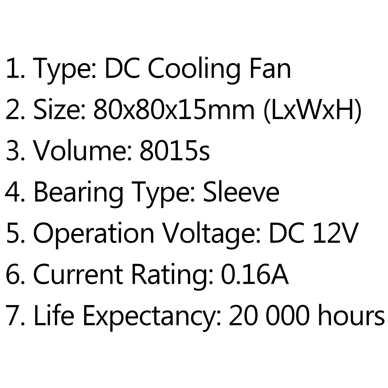 10 STKS DC Borstelloze Koeling PC Computer Fan 12 V 8015 s 80x80x15mm 0.16A 2 Pin Draad