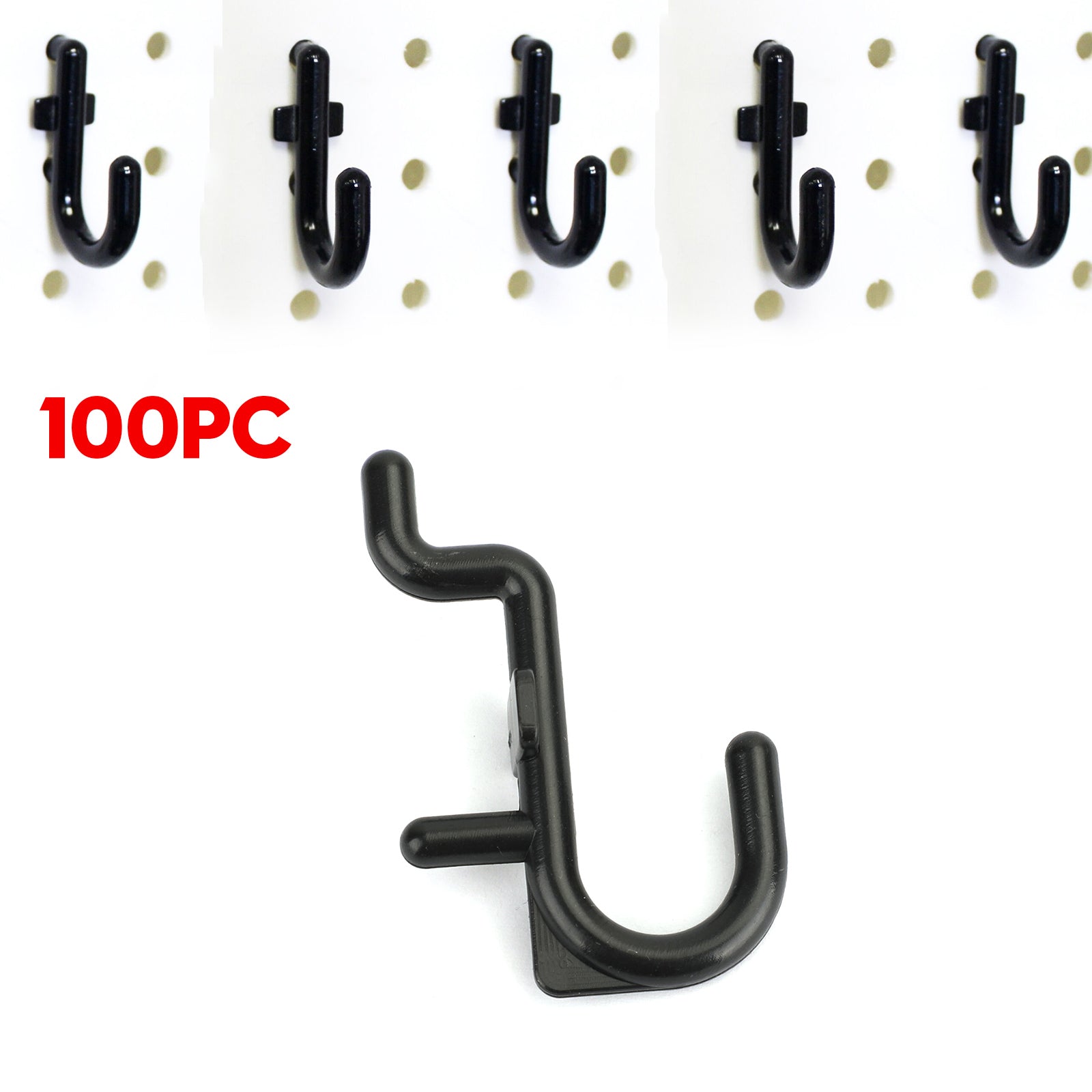 Peg Board Hook Kit Garage Tool Storage Pegboard 100 stuks J Hook Locking Plastic