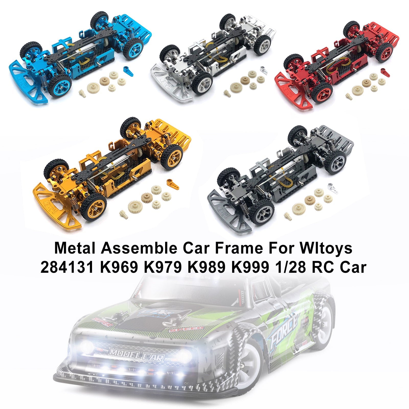 Wltoys 284131 K969 K979 K989 K999 1/28 RC voiture métal assembler cadre de voiture