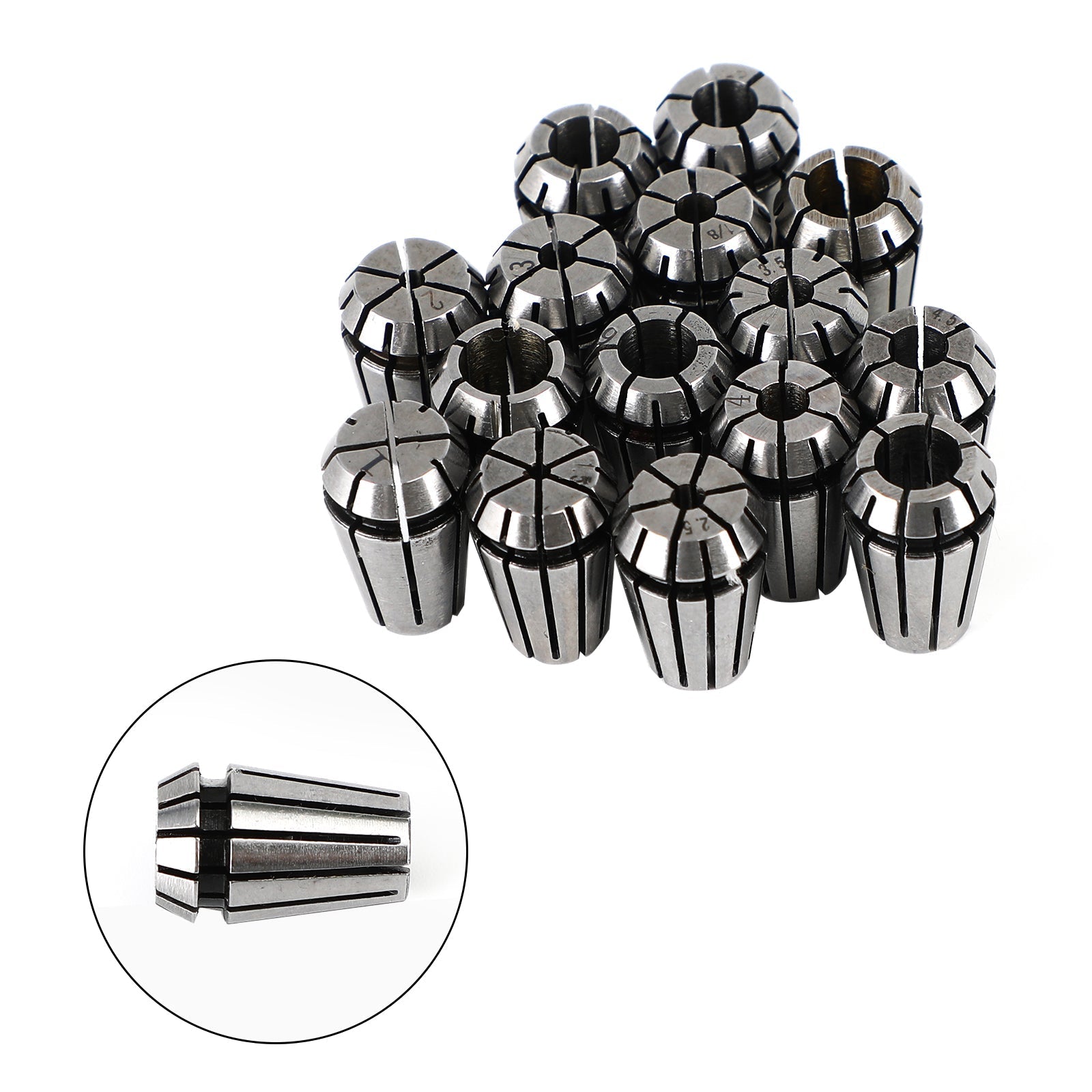 15Pcs ER11 Spring Collet Set For CNC Milling Lathe Tool Engraving Machine Steel