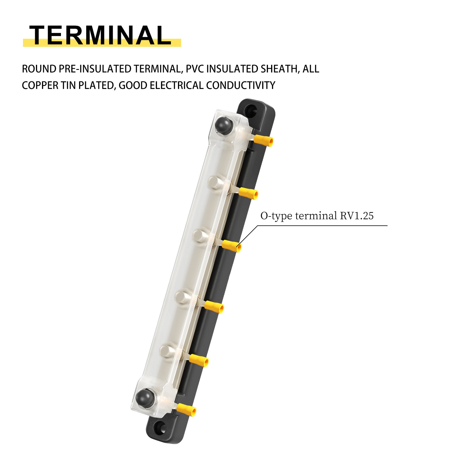 2/4/6/12 Way Dual-row Car Bus Bar Block with Dust Cover Distribution Terminal