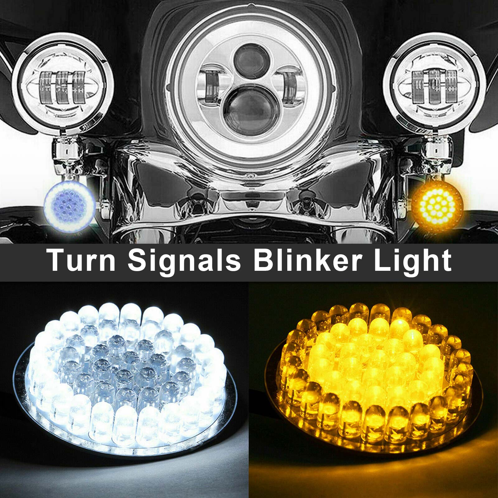 2Pcs 1157 LED Turn Signals Blinker Light For Dyna Softail Street Glide Road King