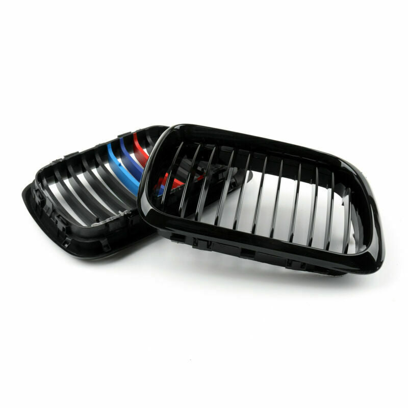 1997-1999 BMW E36 M3 Front Kidney Grill Mesh Grille Gloss Black/Matt Black Generic