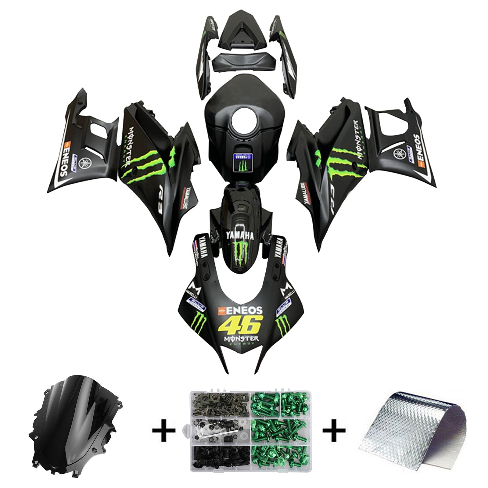 2019-2021 Yamaha YZF-R3 R25 Kit de carenado Carrocería Plástico ABS