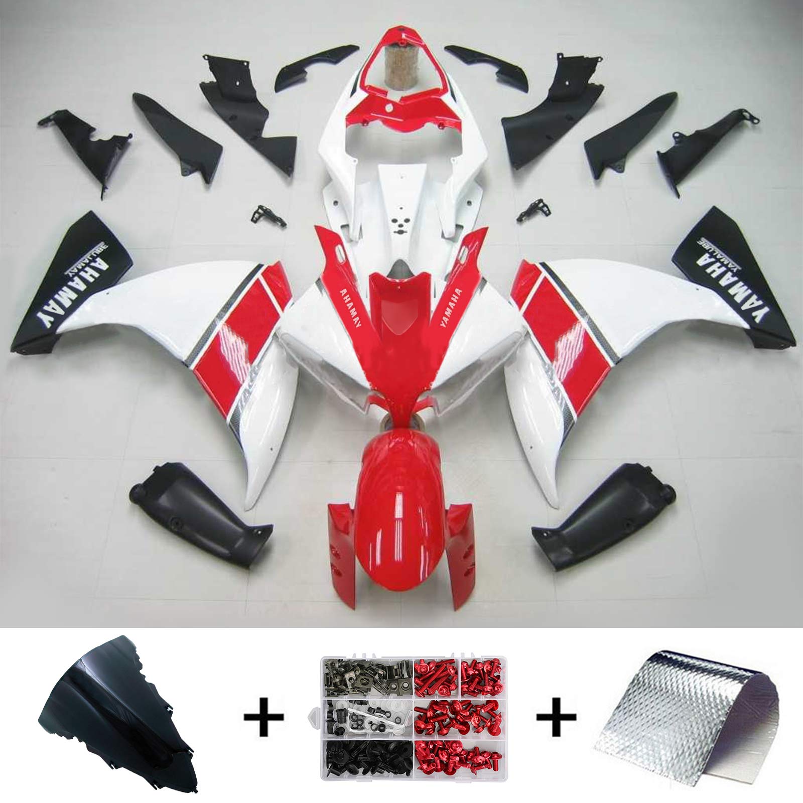 2012-2014 Yamaha YZF 1000 R1 Amotopart Injeksjon Fairing Kit Bodywork Plast Abs #101