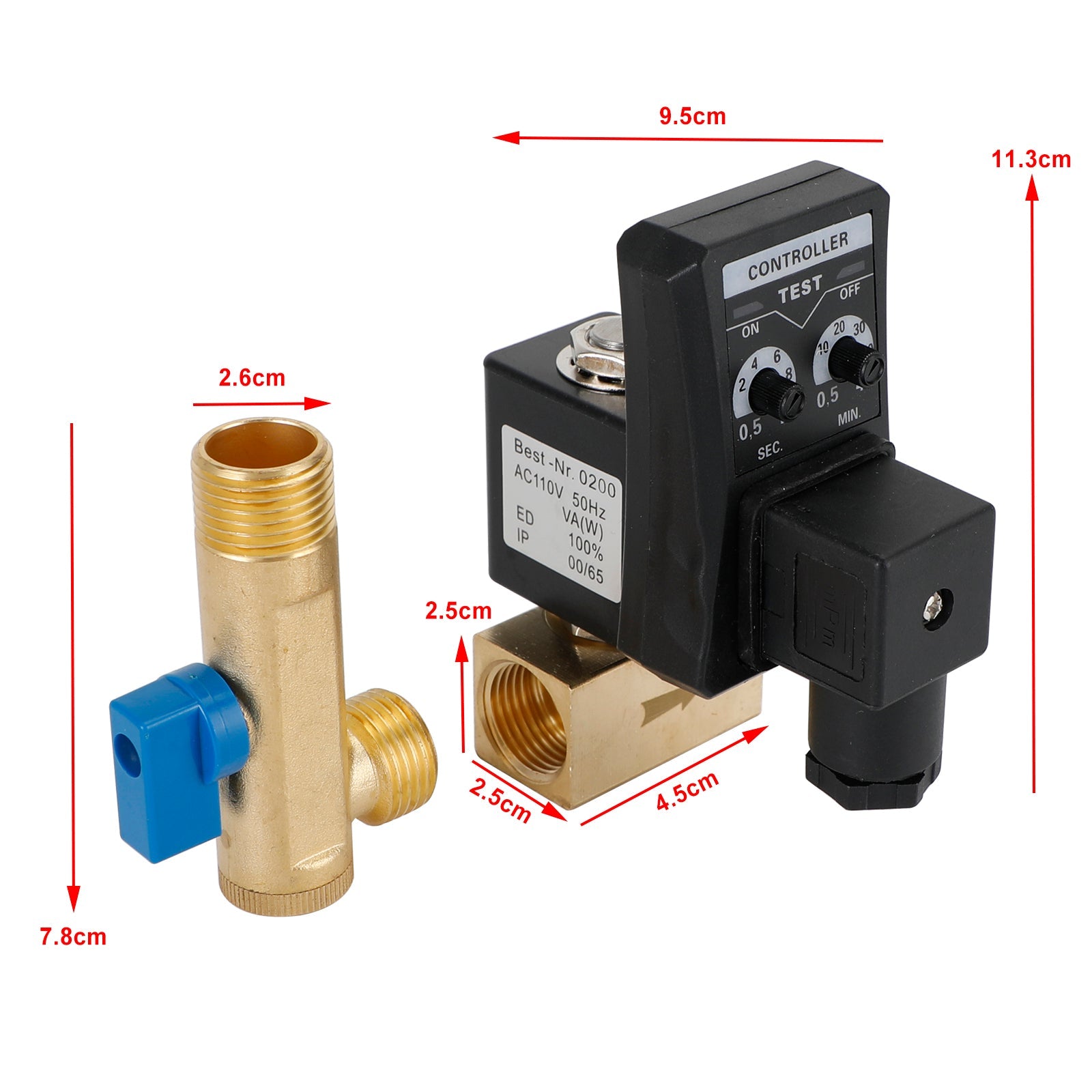 1/2 "automatische elektronische getimede luchtcompressor condensaat automatische aftapklep