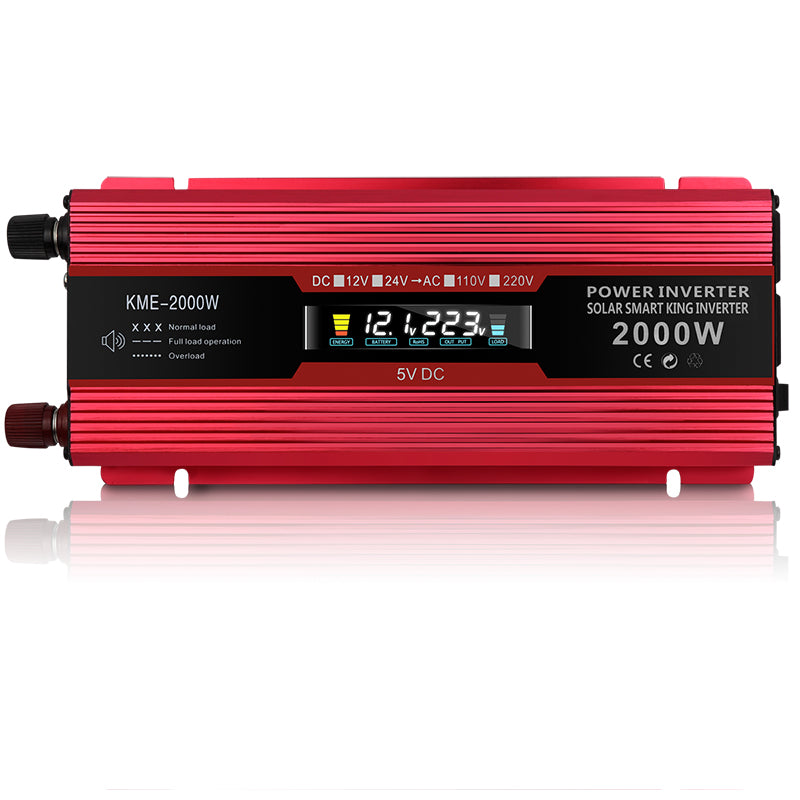 Car Power Converter Inverter DC 12V To AC 220V LCD 2000W Transformer LED Display