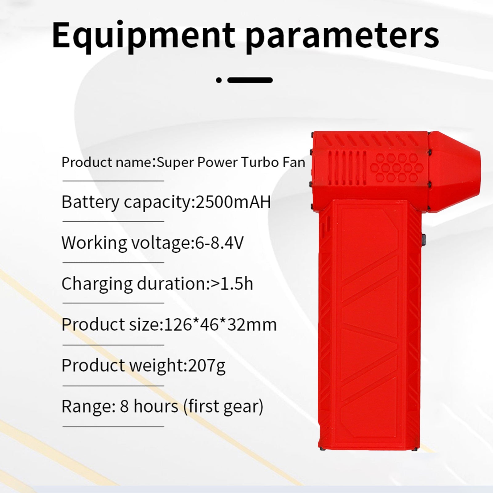 120000 tr/min Turbo ventilateur Jet ventilateur violent turboventilateur moteur sans balais Rechargeable rouge