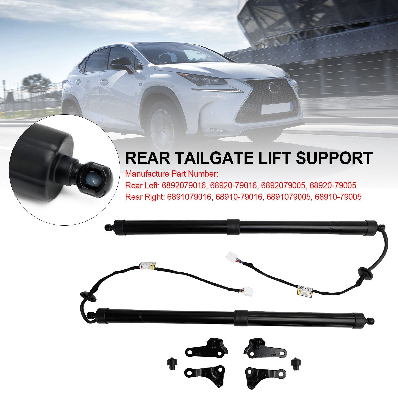 2PCS Rear Electric Tailgate Struts Fit Lexus NX200t NX300h 2.0L 2.5L 2015-2017