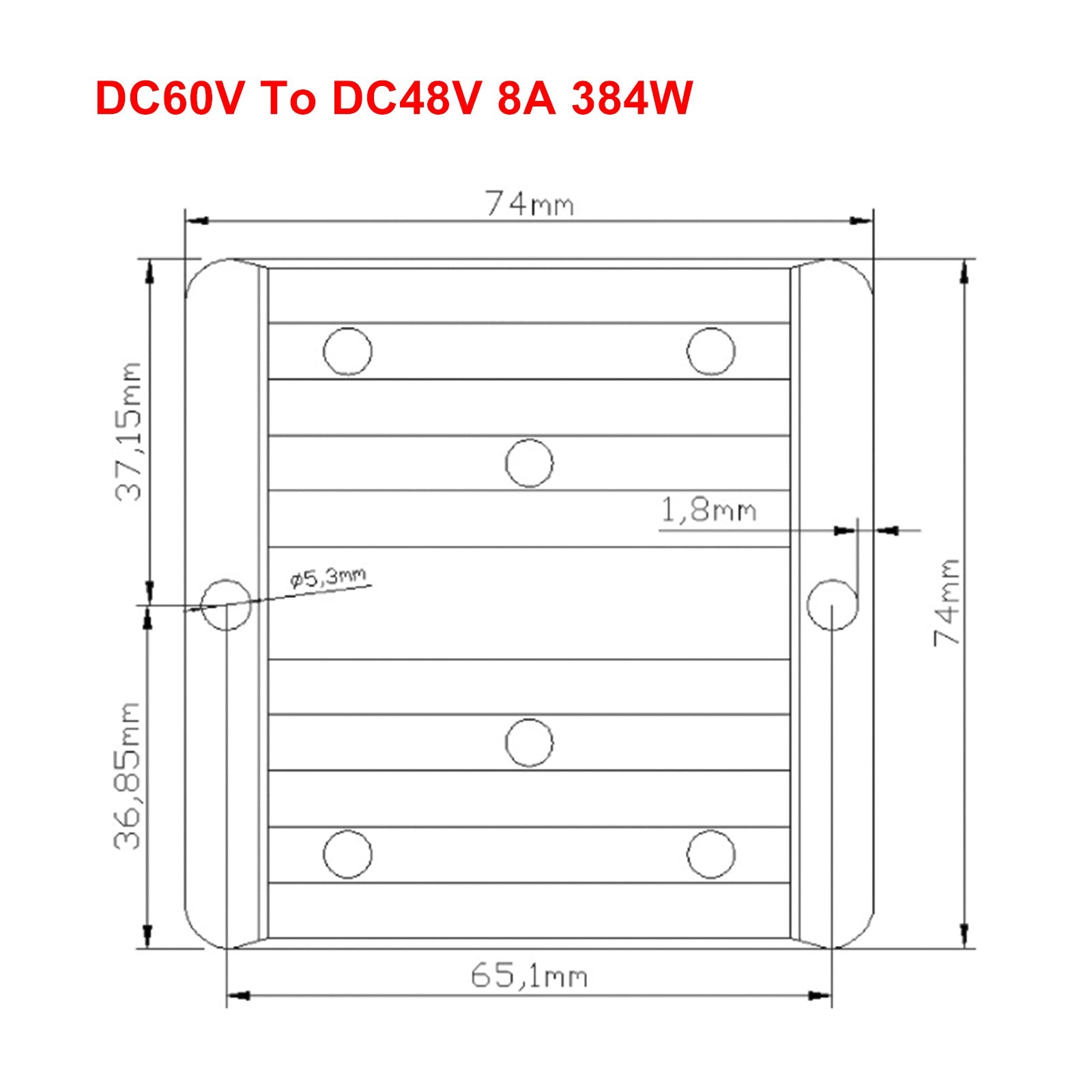 Module abaisseur DC/DC Buck, régulateur de convertisseur d'alimentation 60V à ​​48V 8A