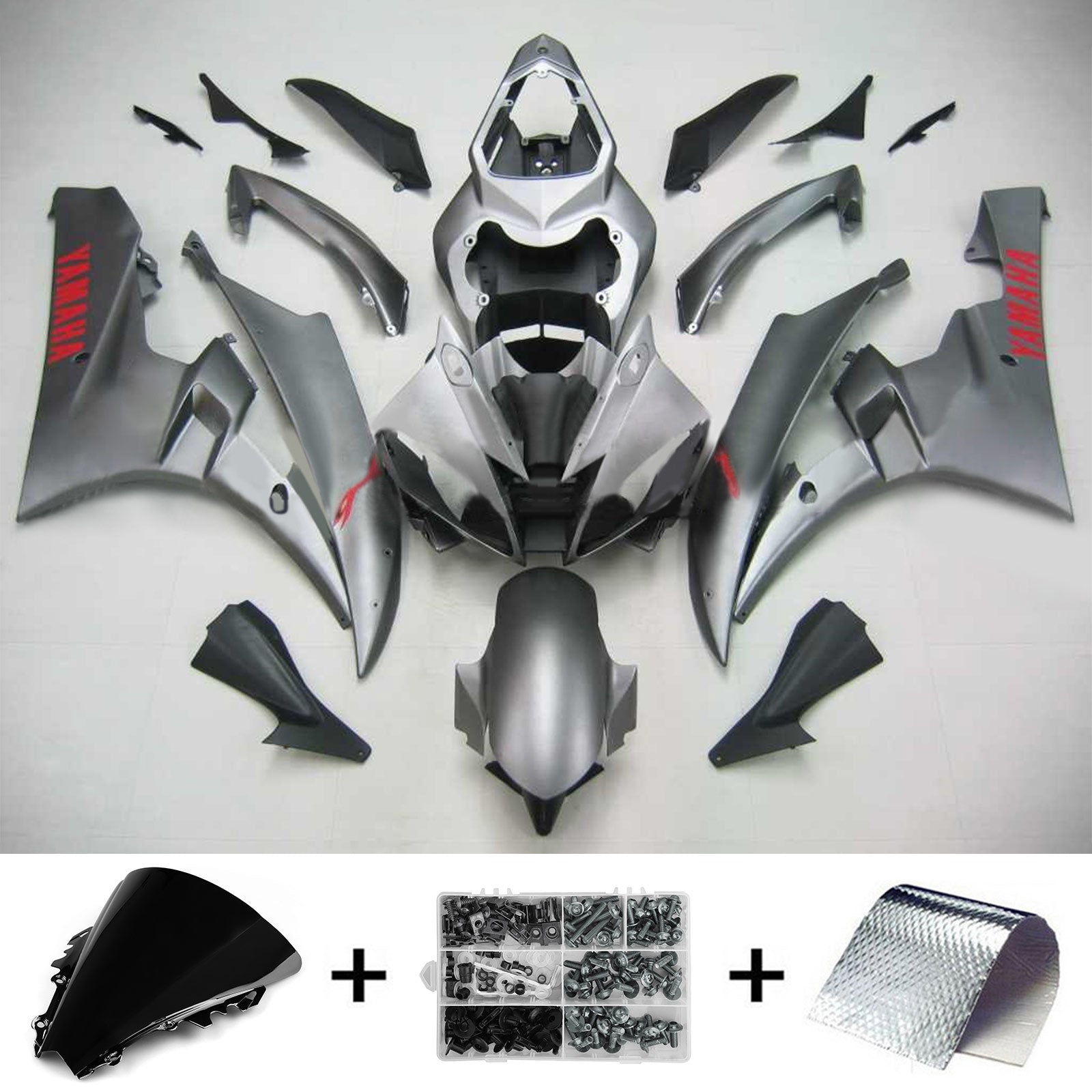 2006-2007 Yamaha YZF 600 R6 Amotopart Kit de carénage d'injection carrosserie plastique ABS #104