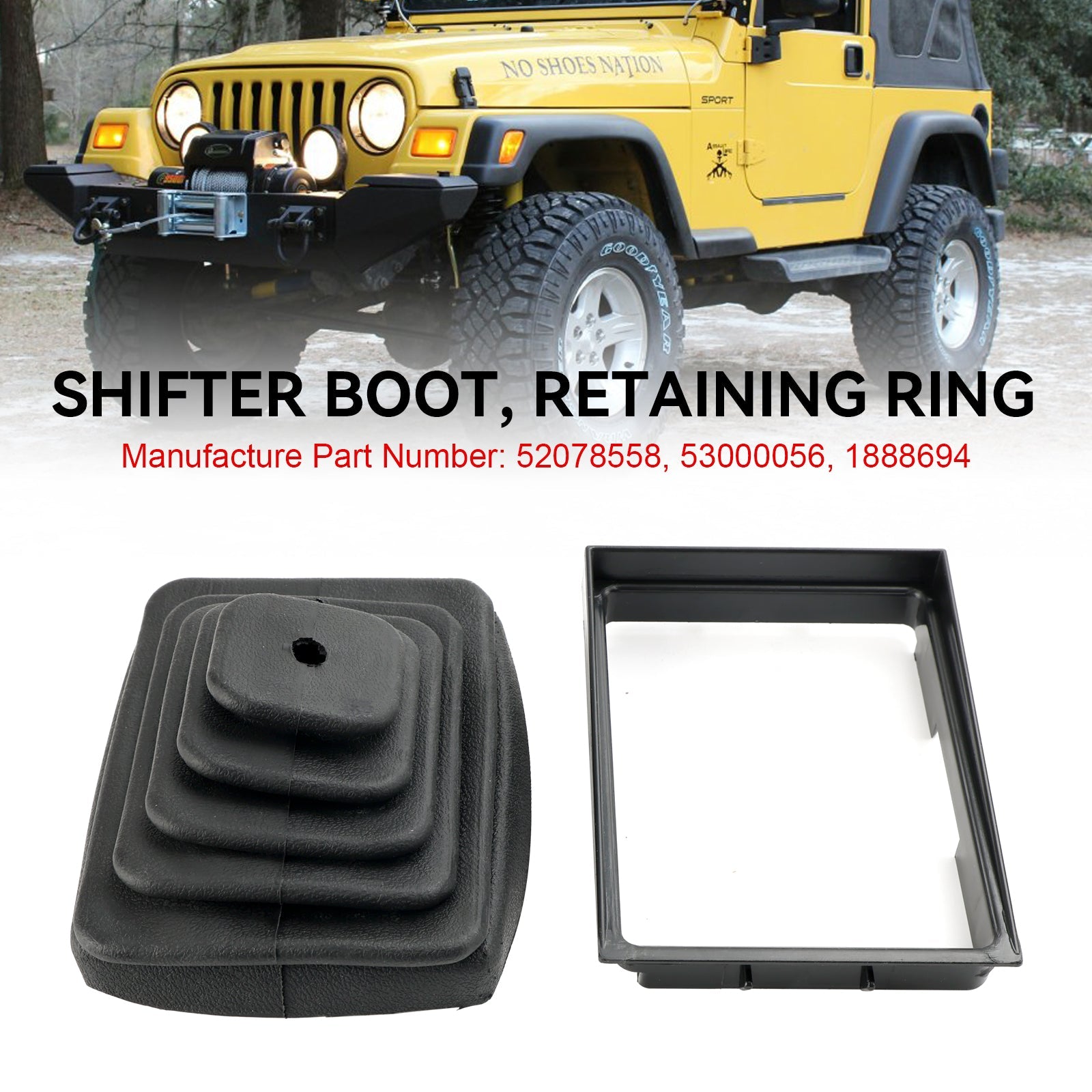 Jeep Wrangler TJ 1997-2004 Shifter Boot Retainer Bezel Ring Handgeschakeld