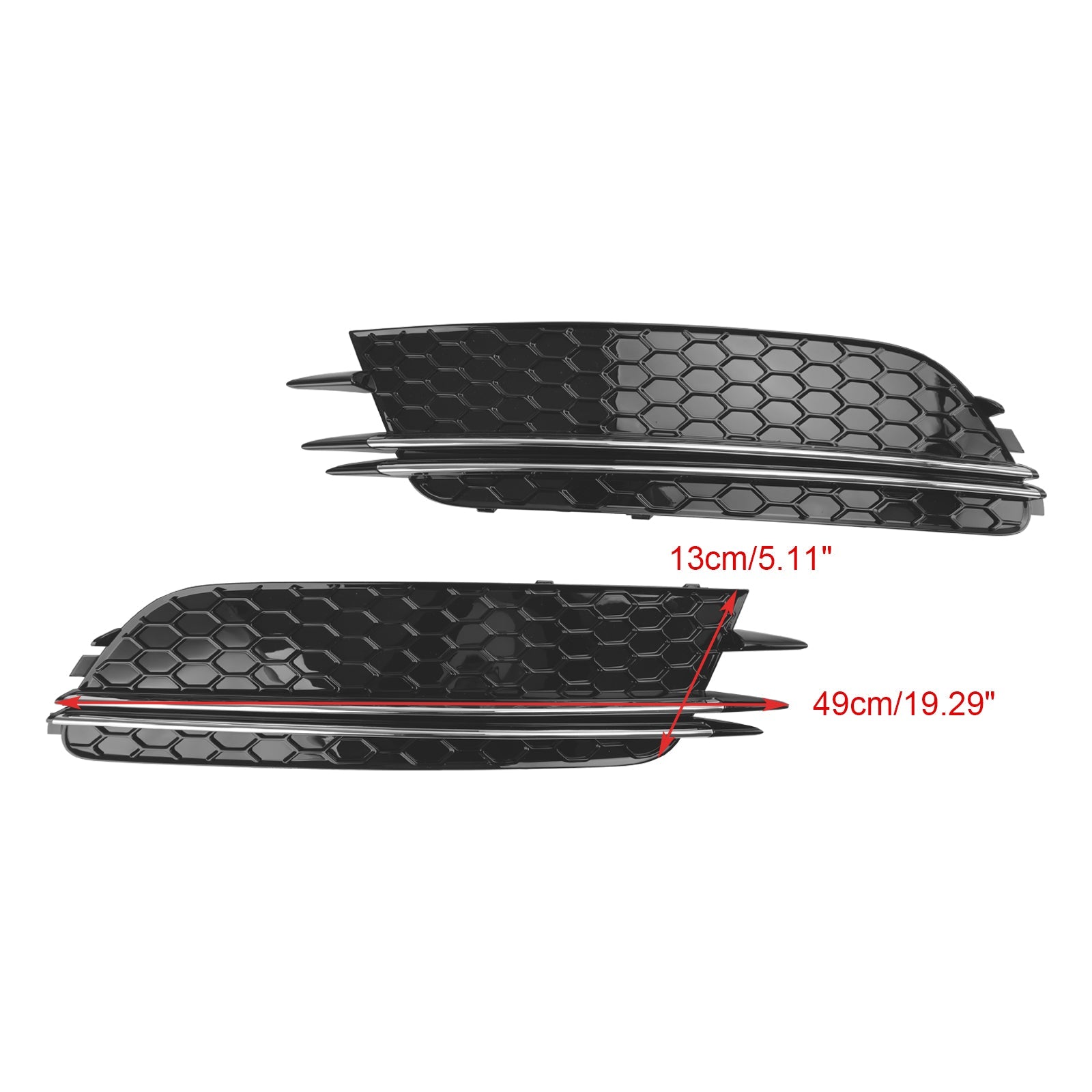 2 Stuks Mistlamp Cover Bezel Grill Grille Fit Audi A6 4G C7 2012-2015