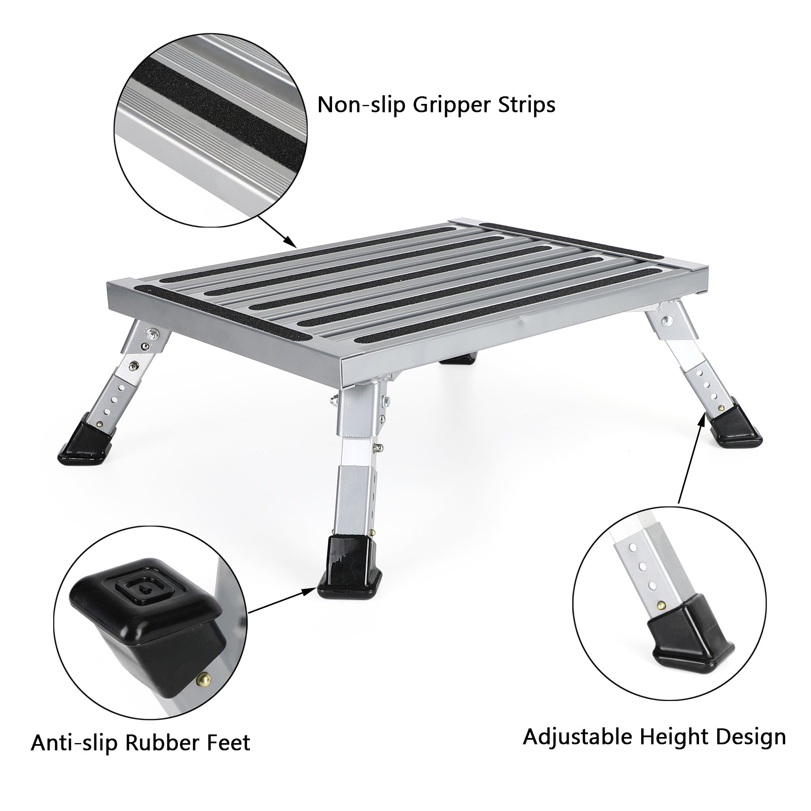 Plate-forme pliante en aluminium, tabouret de camping-car, remorque, échelle de travail Portable