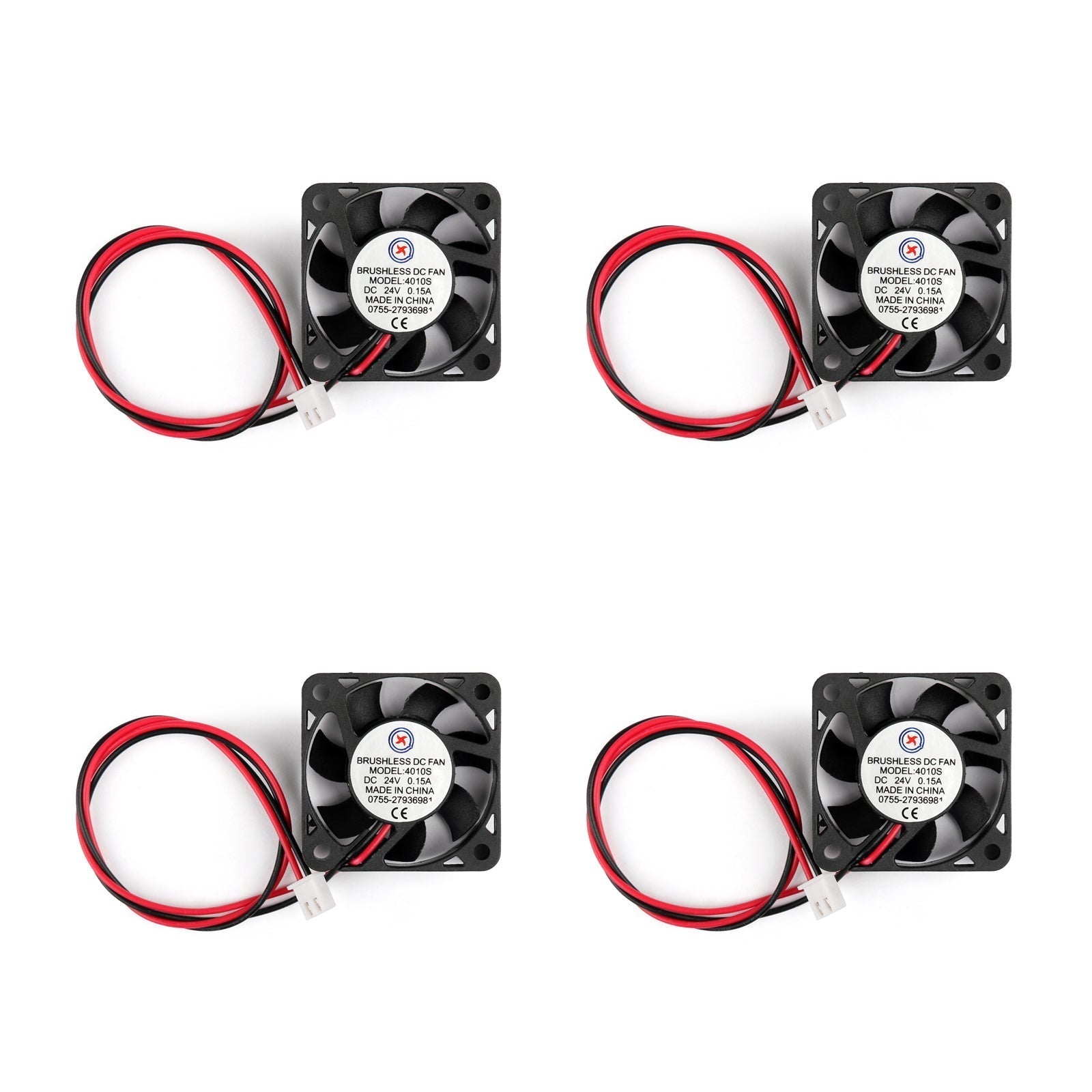 4Pcs DC Brushless Cooling PC Computer Fan 24V 4010s 40x40x10mm 0.15A 2 Pin Wire