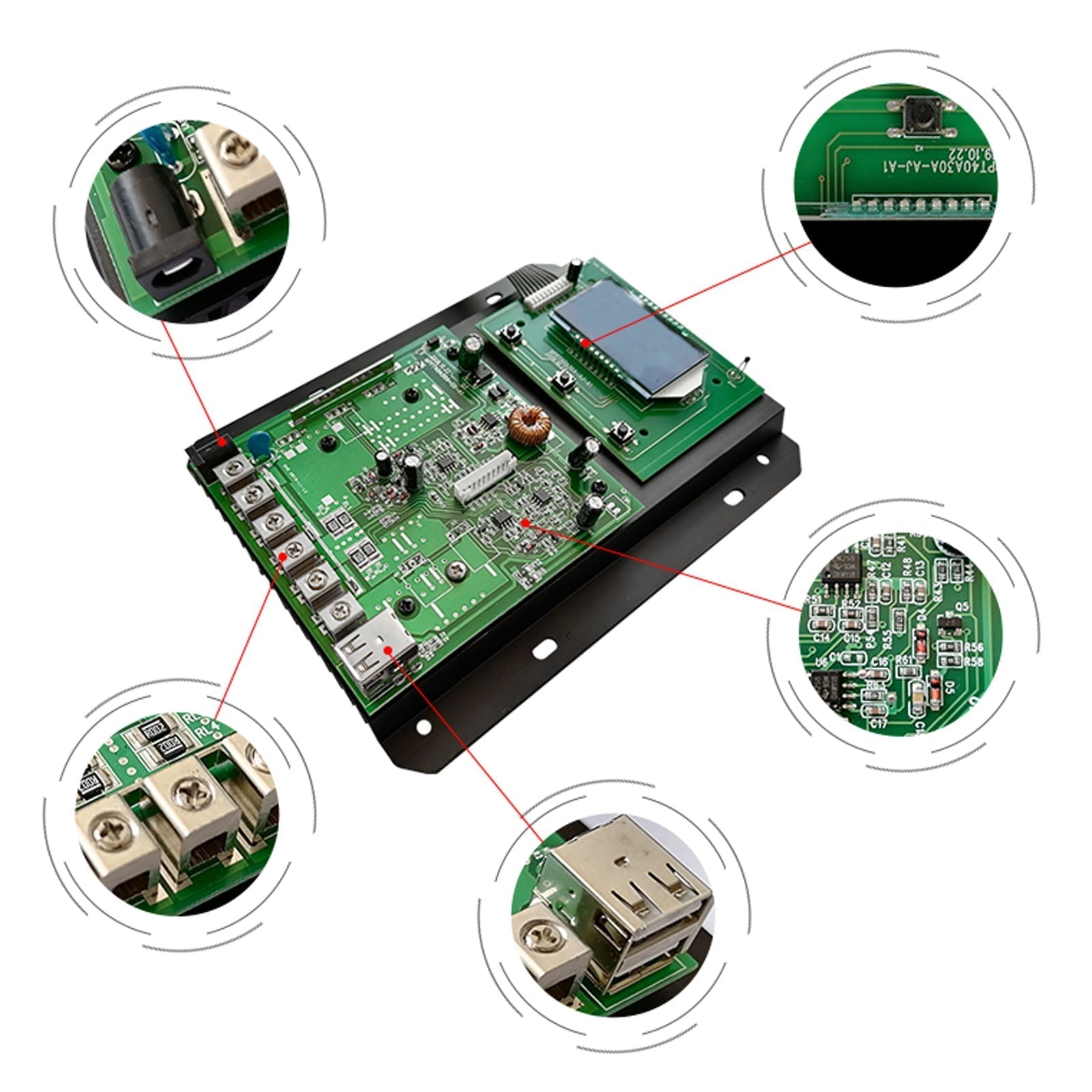 60A MPPT AUTO Solar Charge Controller Charger 12V/24V/48V with Color LCD Display