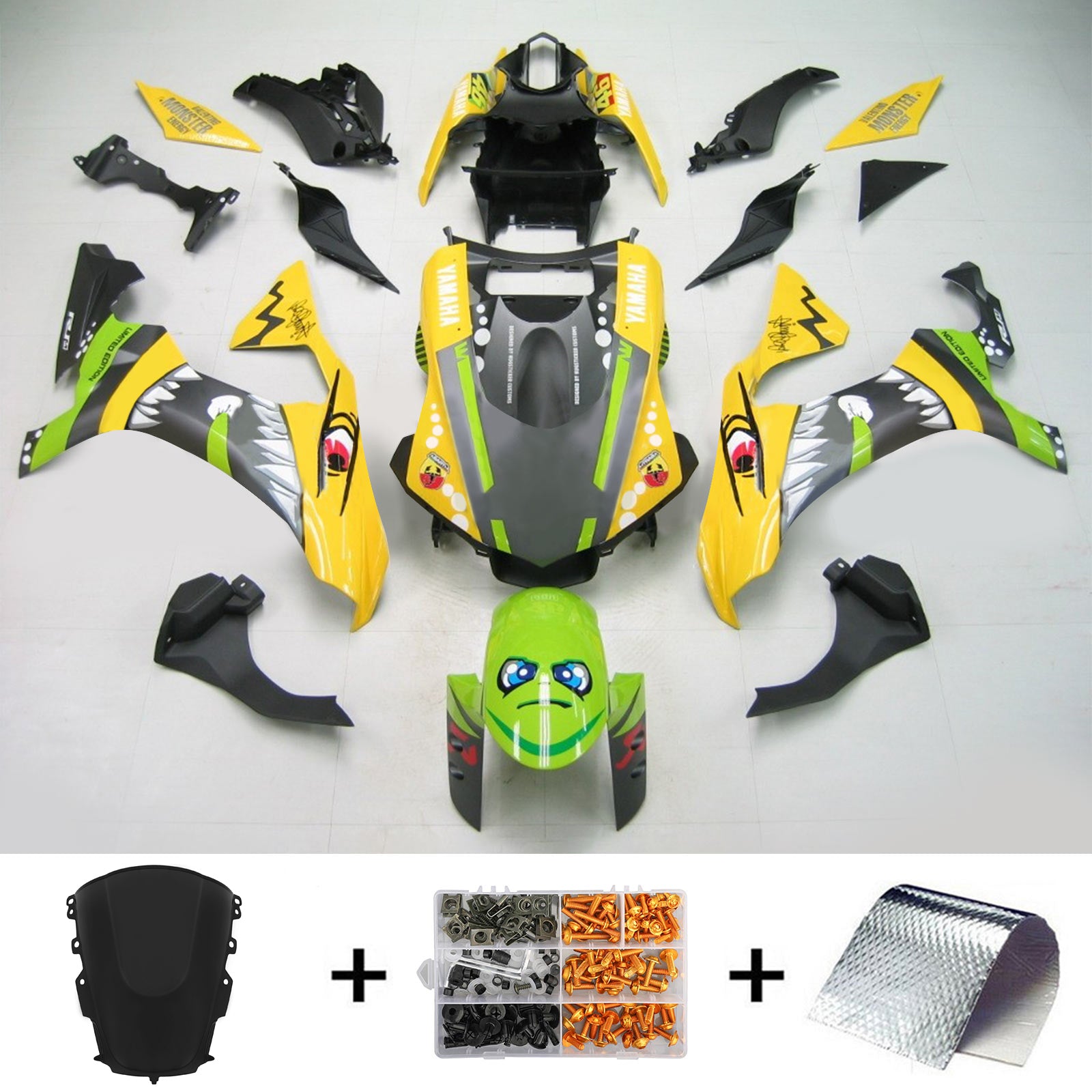 2020-2024 Yamaha YZF R1 Amotopart Kit de carénage d'injection carrosserie plastique ABS #101