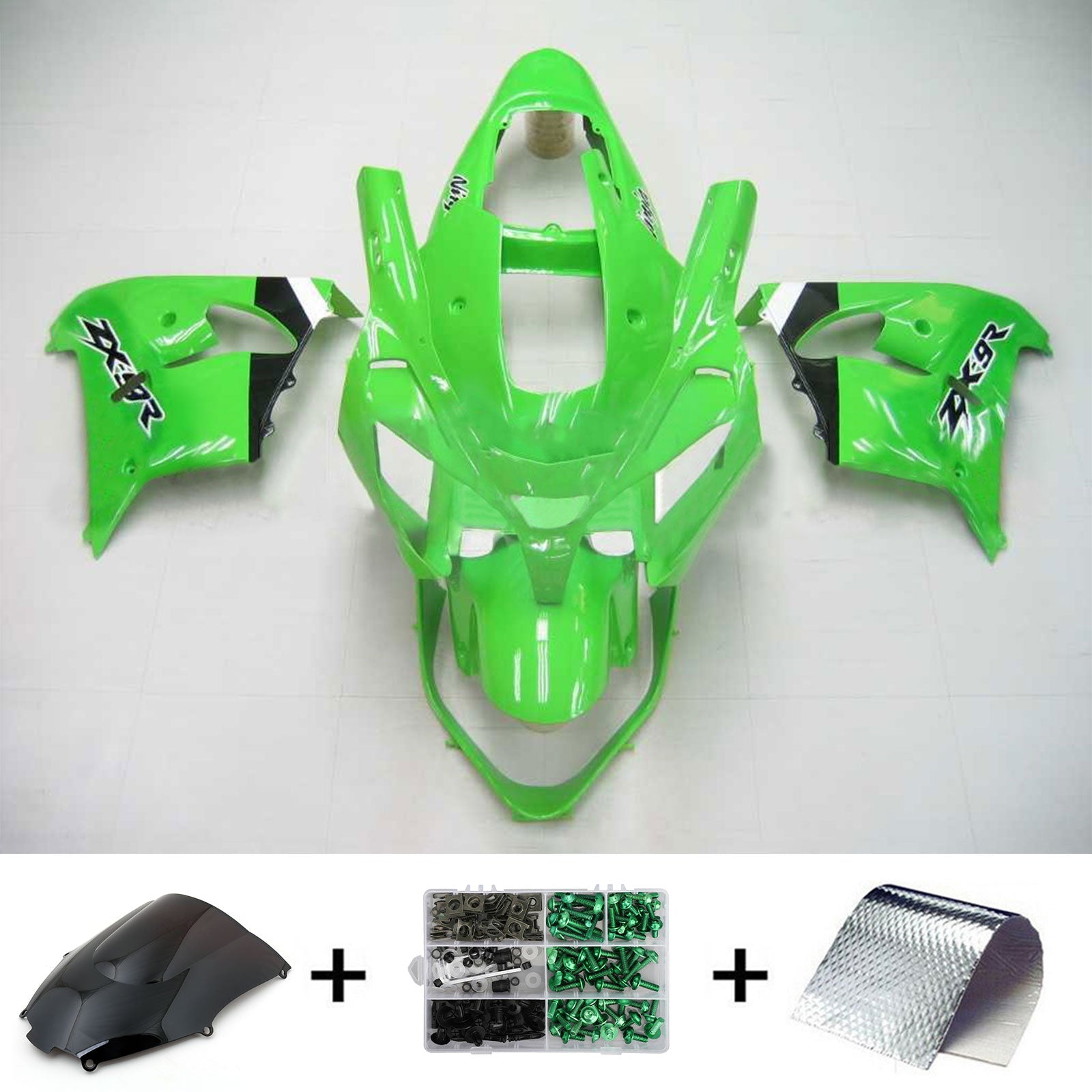 2002-2003 Kawasaki ZX9R Kit de carénage d'injection Amotopart Carrosserie Plastique ABS #113