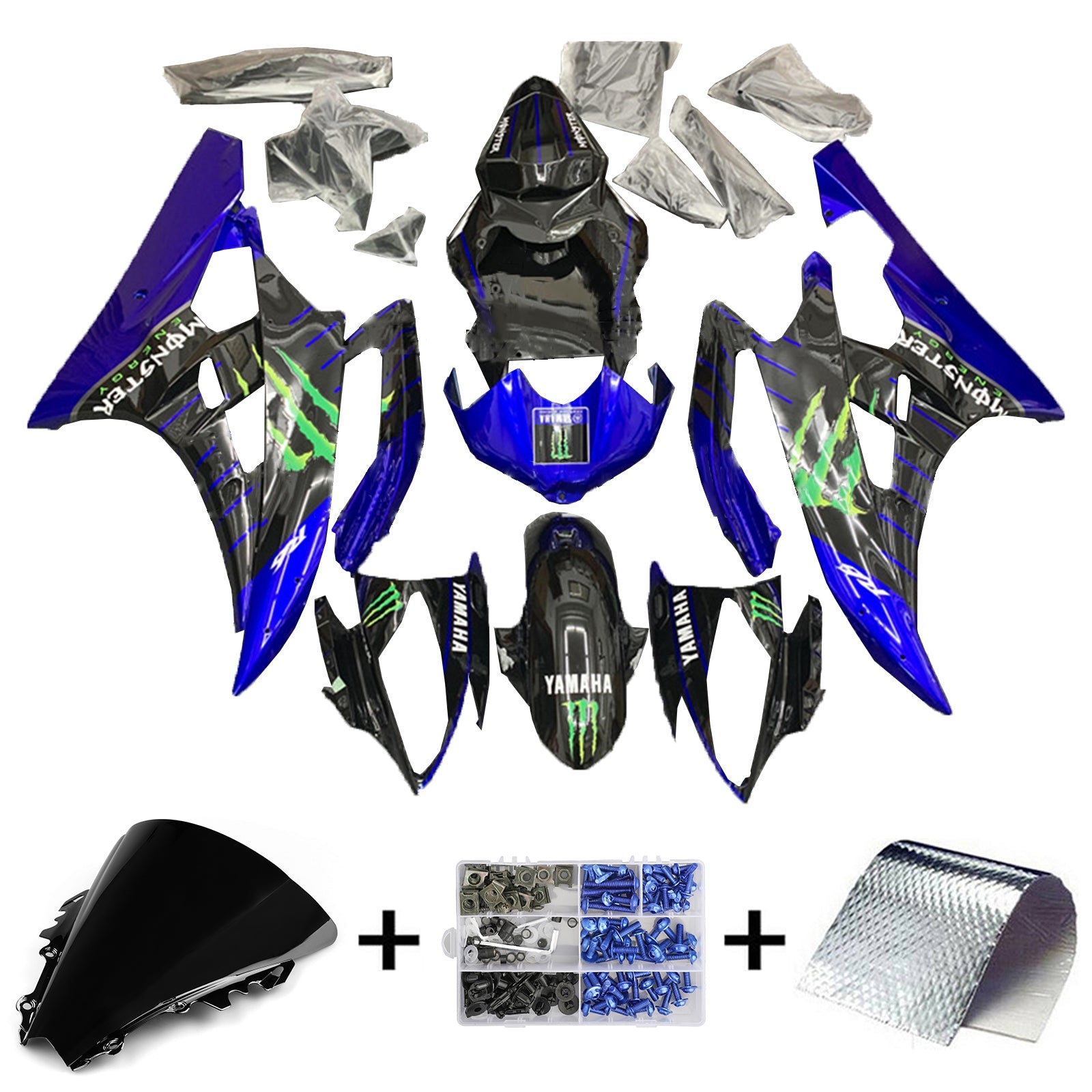 2006-2007 Yamaha YZF 600 R6 Kit de carenado Carrocería Plástico ABS