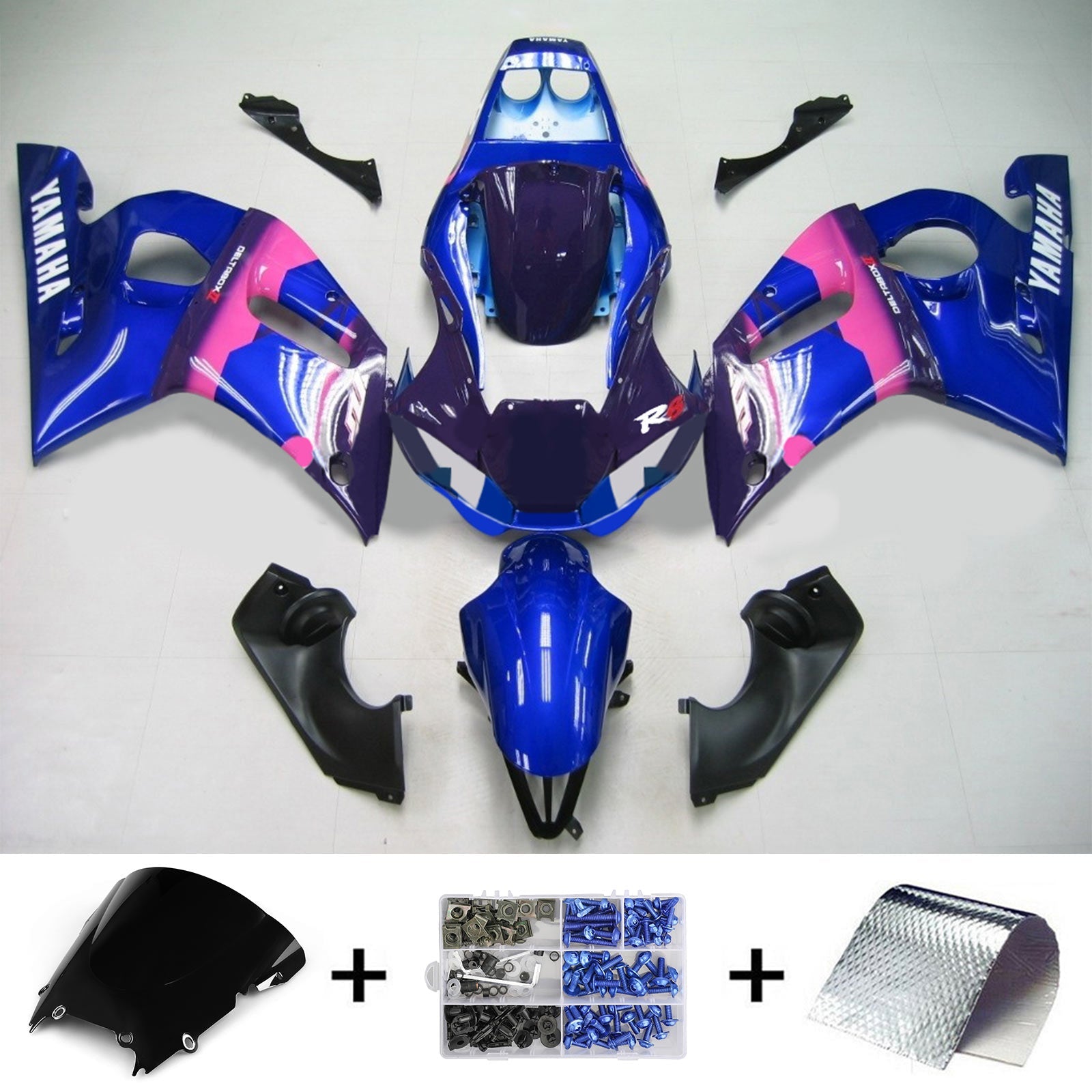 1998-2002 Yamaha YZF 600 R6 Injectiekuipset Carrosserie Kunststof ABS #129