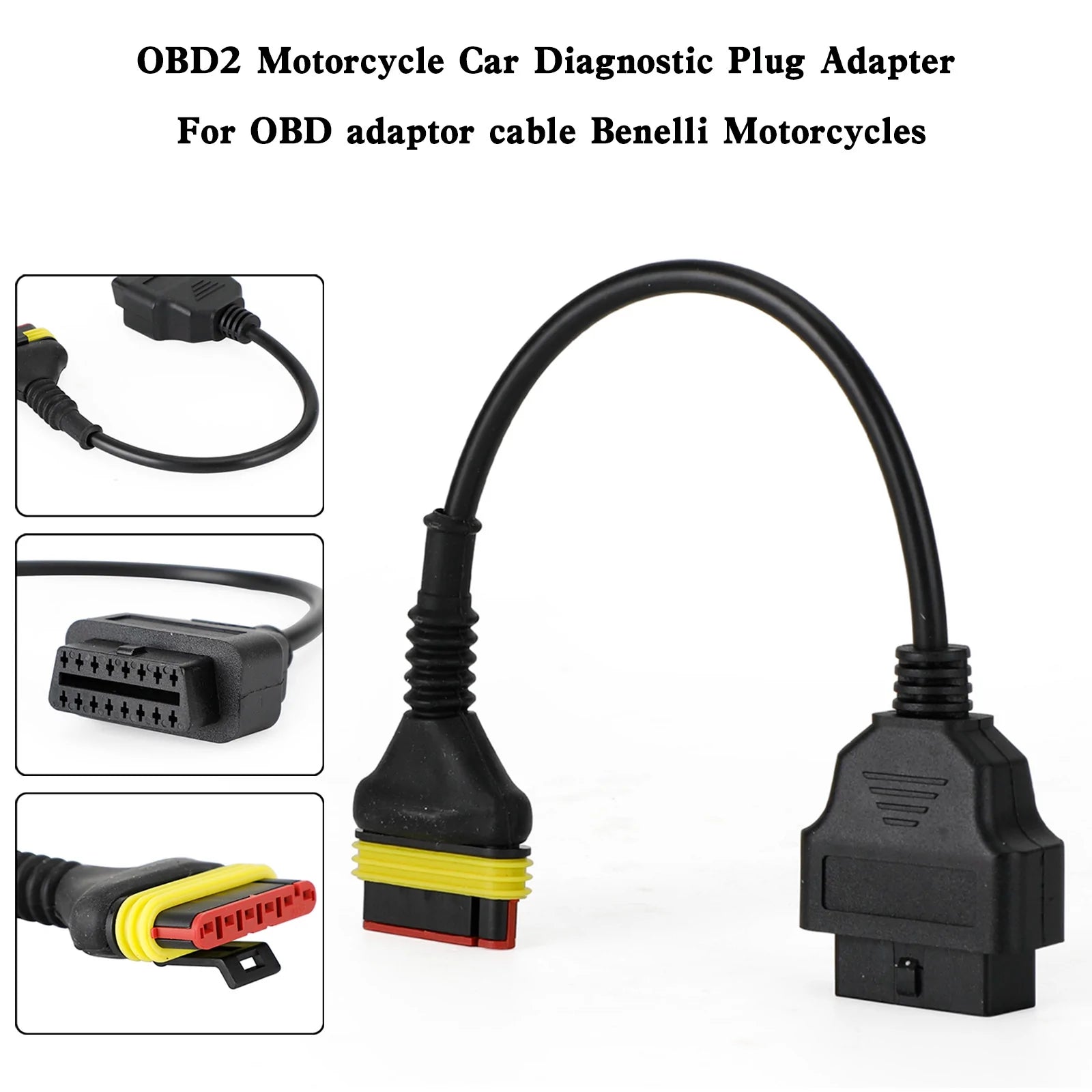 OBD2 6 pin Diagnostic Code Reader Adapter Scanner Cable For Benelli Motorcycle