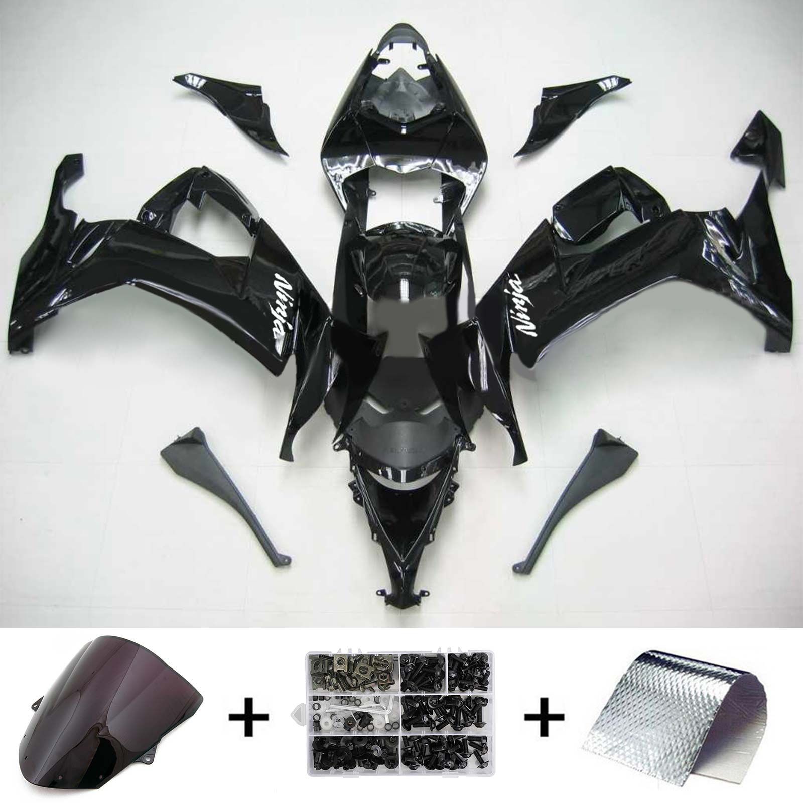 2008-2010 Kawasaki ZX10R Kit de carénage d'injection Amotopart carrosserie plastique ABS #105