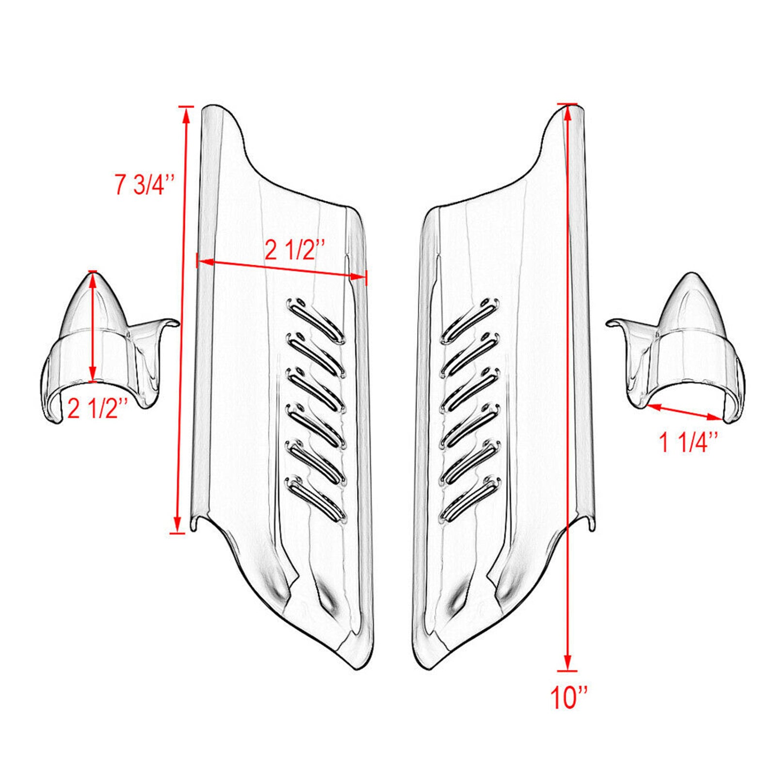 Vorkonderbeendeflectors Schildafdekking voor Touring Electra Glide FLHT 2000-2013 Generiek