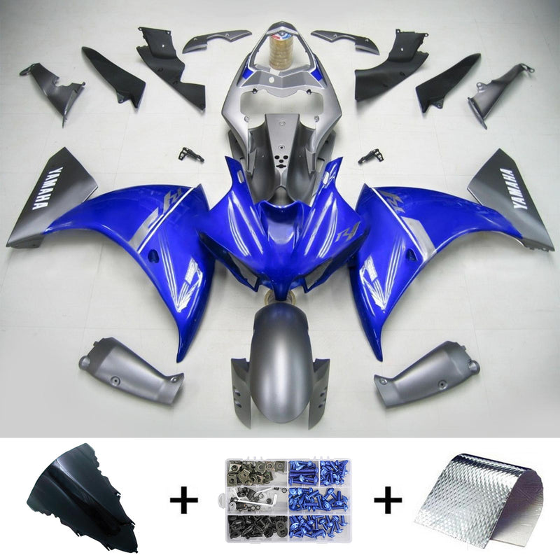Amotopart Yamaha 2012-2014 YZF 1000 R1 Blue Gray Fairing Kit