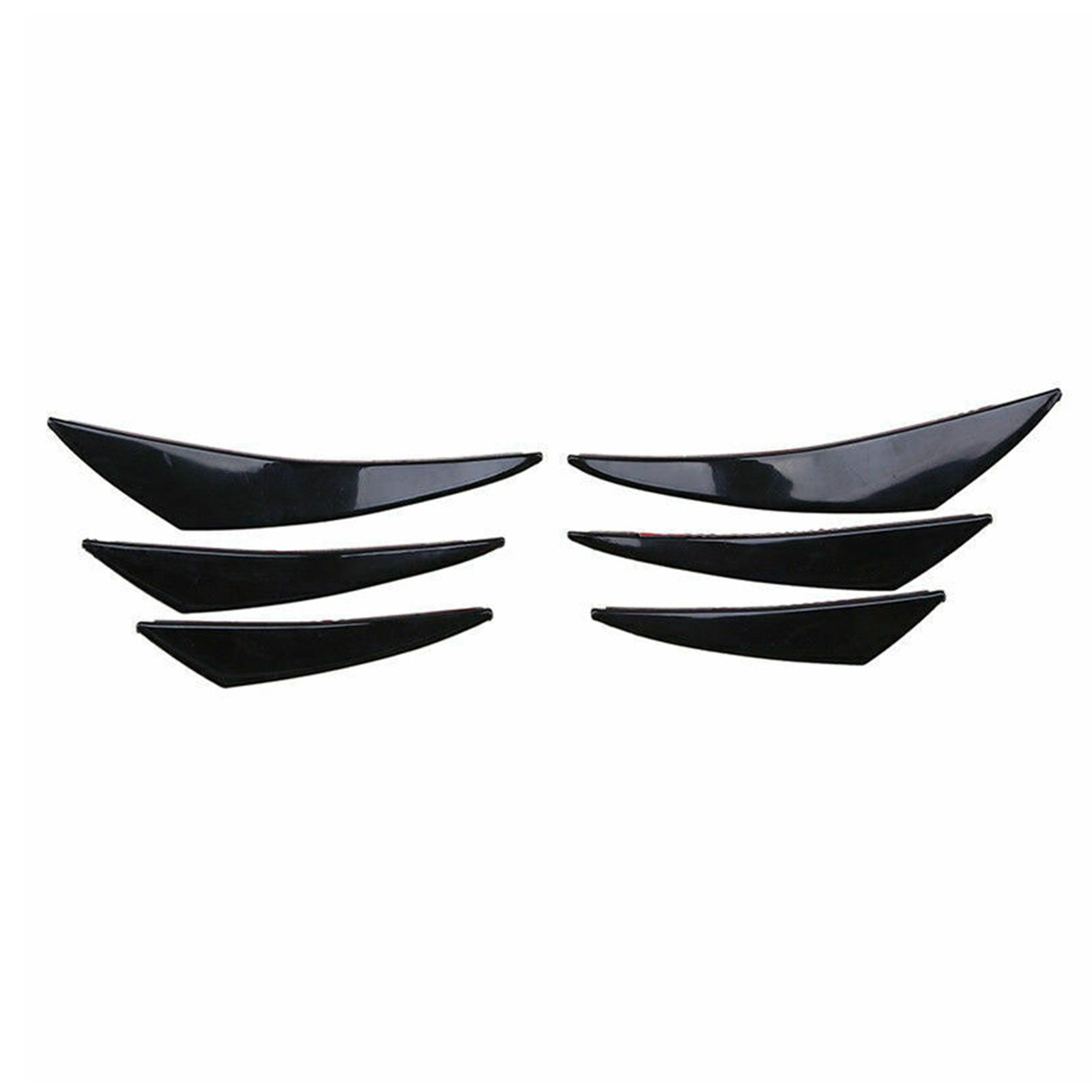 6 pièces universel brillant noir voiture/Auto pare-chocs avant ailerons Spoiler Canards Refit générique