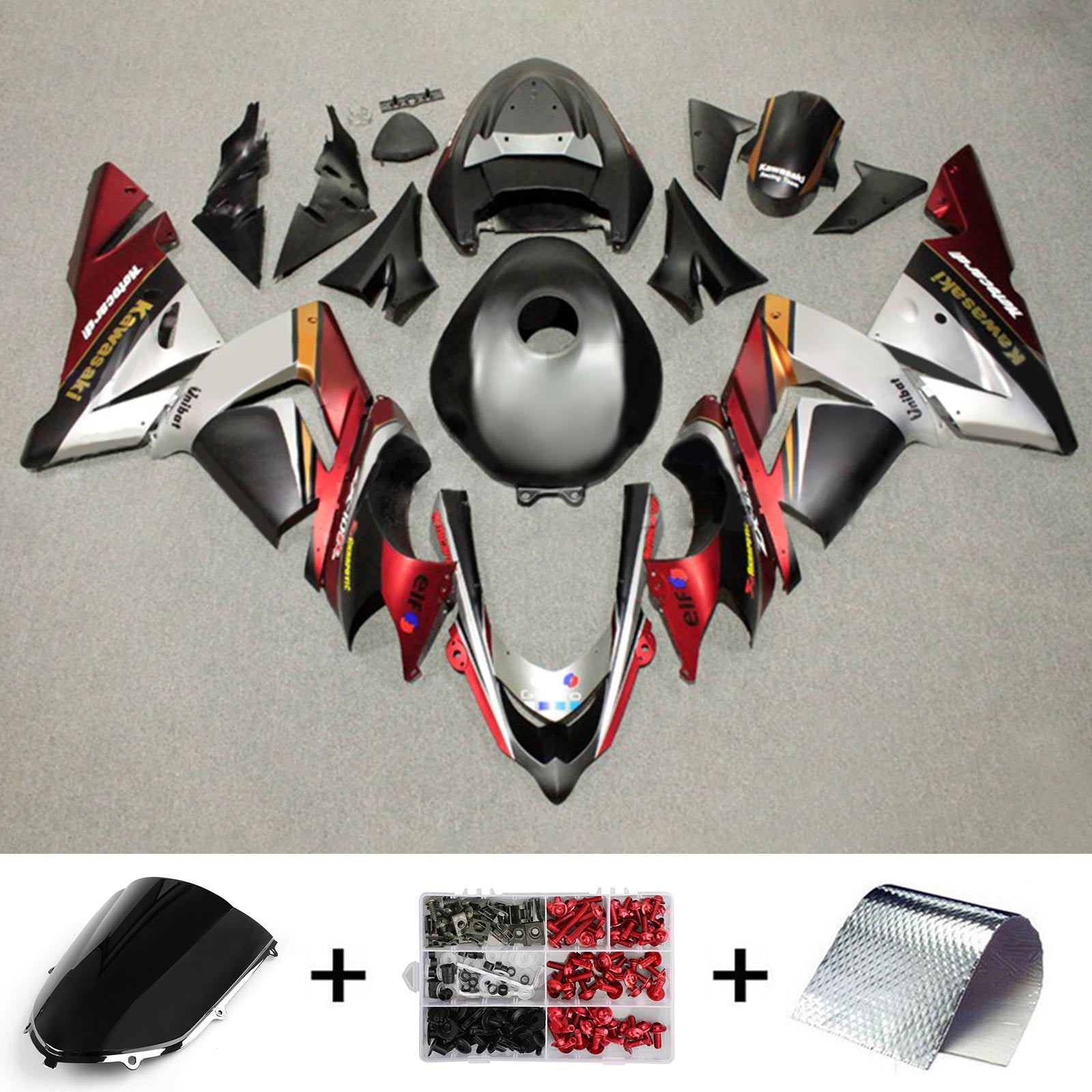 2004-2005 Kawasaki ZX10R Kit Carénage Carrosserie Plastique ABS