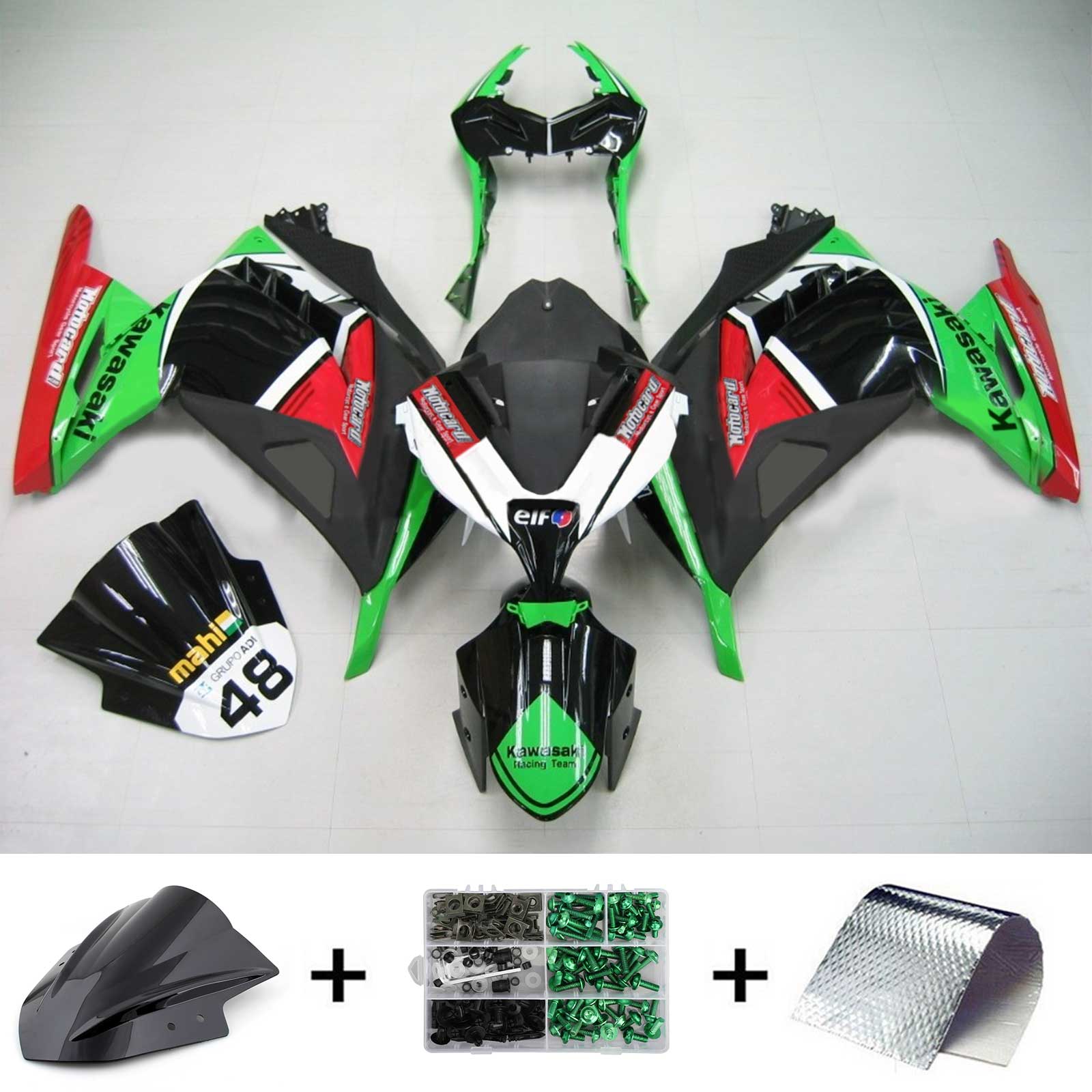 Kit de carénage d'injection Kawasaki EX300/Ninja 300 2013-2024, carrosserie en plastique ABS