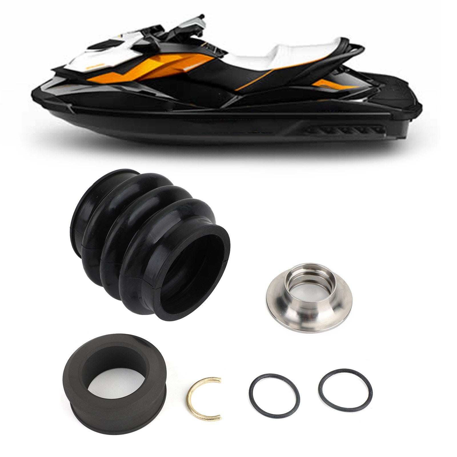 4-Tec Carbon Ring Seal Drive Line Rebuild Kit & Boot for Sea Doo RXP RXPX RXTX