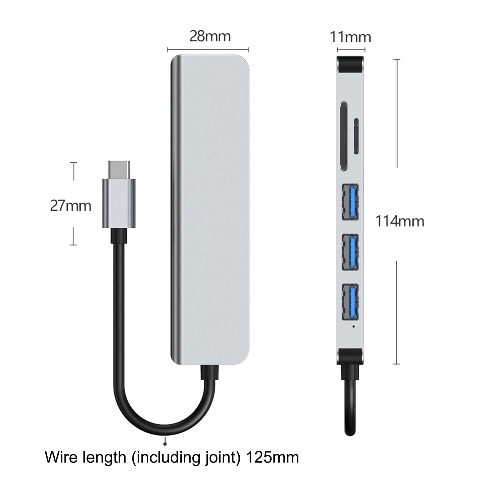 6 in 1 USB-C Type C HD Output 4K USB 3.0 HD Adapter HUB Multi-function Dock