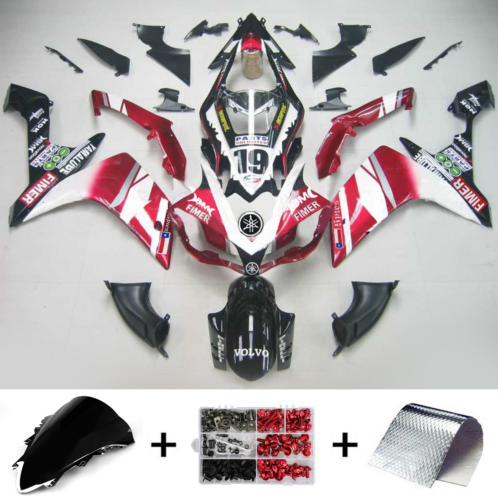 2007-2008 Yamaha YZF 1000 R1 Kit de carénage d'injection carrosserie plastique ABS #106