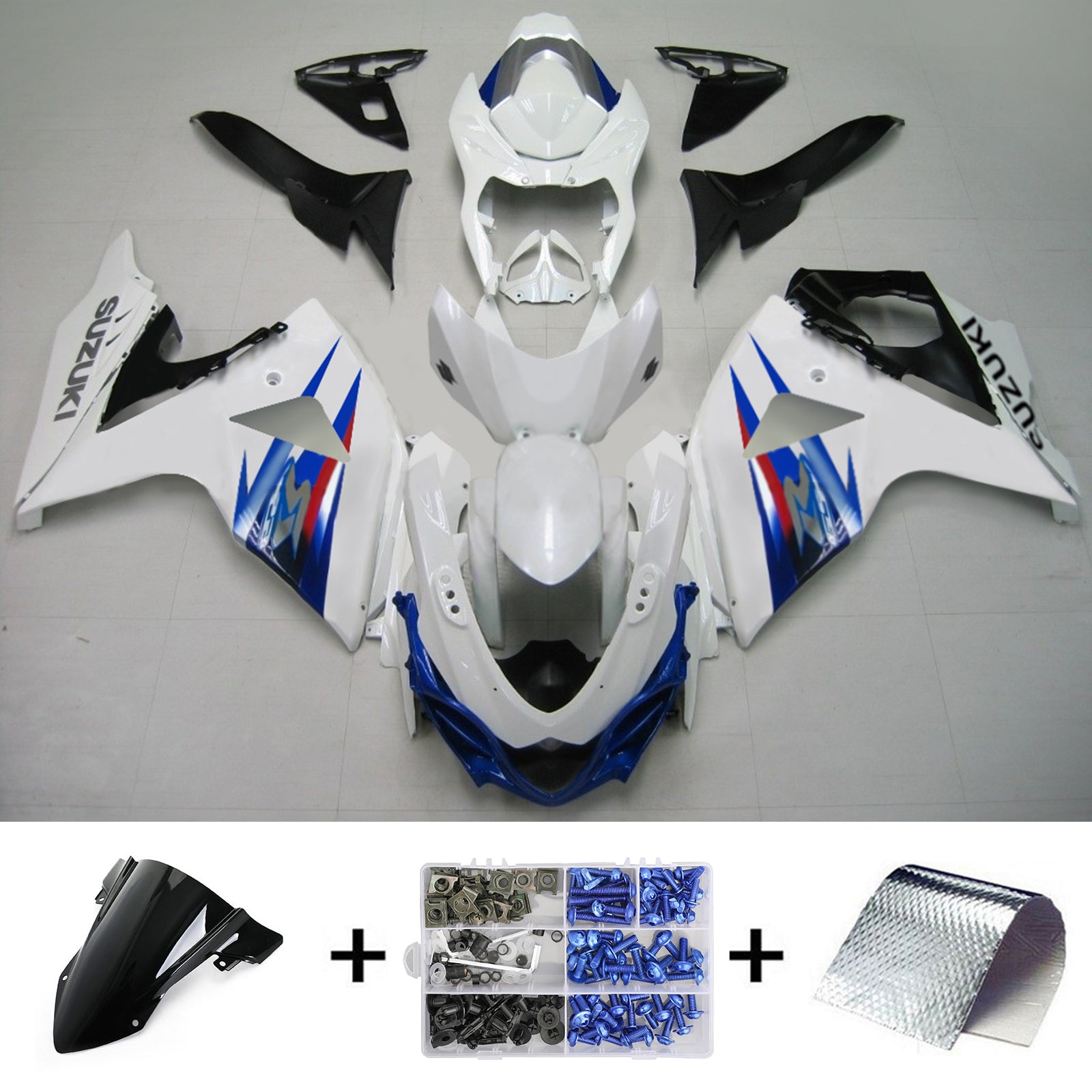 2009-2016 Suzuki GSXR1000 K9 Amotopart Injection Fairing Kit Bodywork Plastic ABS #124