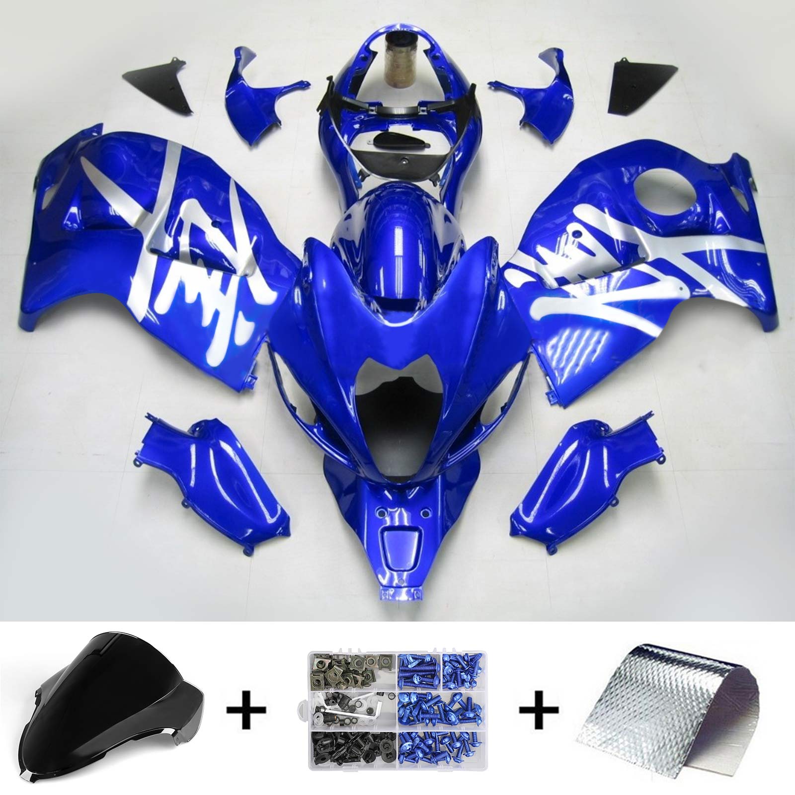 1999-2007 Suzuki Hayabusa GSX1300 Amotopart Kit de carénage d'injection carrosserie plastique ABS #105